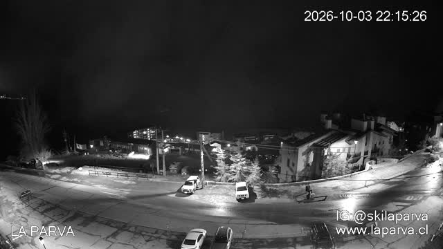 La Parva Commercial Area snow cam captured at 3 October 2026 at 10:15 pm GMT-3