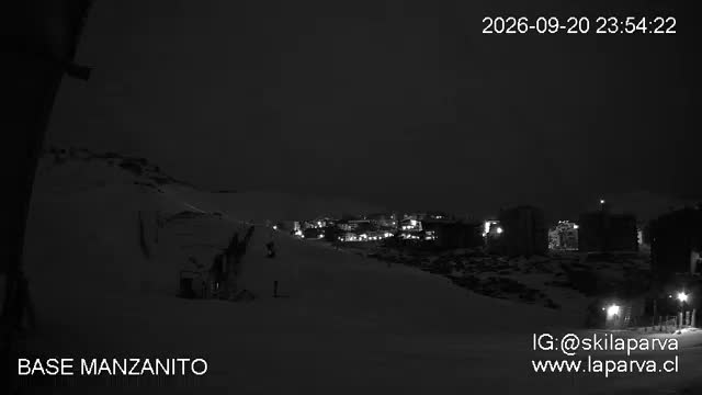 La Parva Manzanito Base snow cam captured at 20 September 2026 at 11:54 pm GMT-3