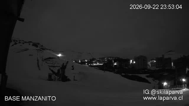 La Parva Manzanito Base snow cam captured at 22 September 2026 at 11:53 pm GMT-3