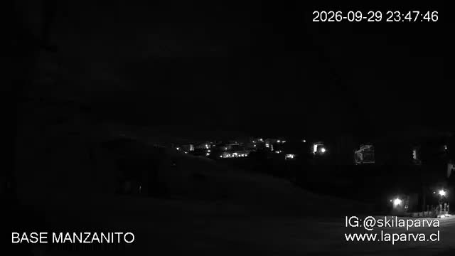 La Parva Manzanito Base snow cam captured at 29 September 2026 at 11:47 pm GMT-3
