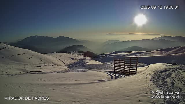 La Parva Fabres Lookout snow cam captured at 12 September 2026 at 11:50 pm GMT-3