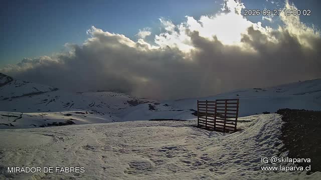 La Parva Fabres Lookout snow cam captured at 27 September 2026 at 11:49 pm GMT-3