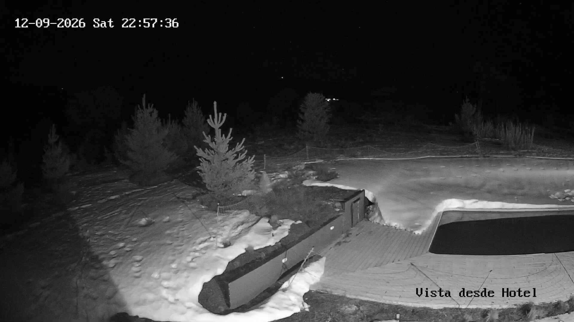 Corralco Hotel snow cam captured at 12 September 2026 at 11:59 pm GMT-3