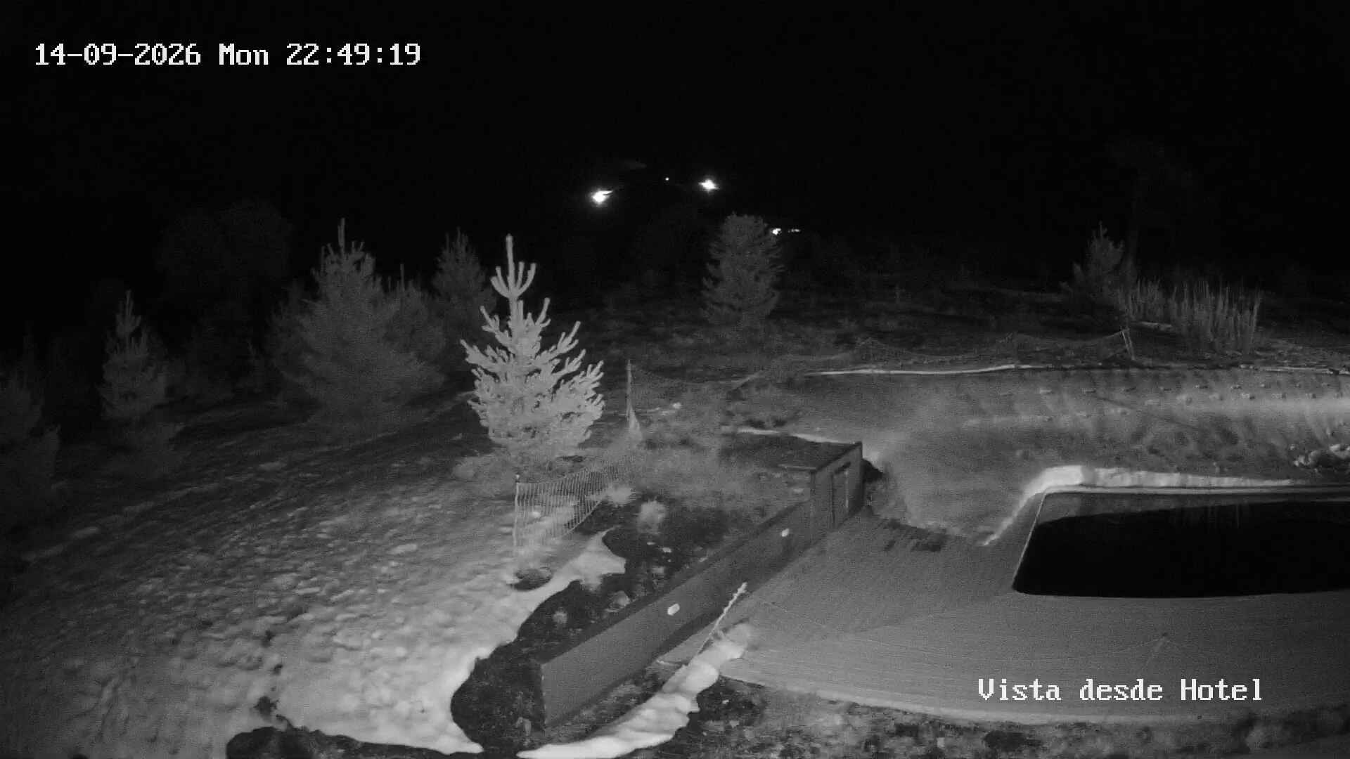Corralco Hotel snow cam captured at 14 September 2026 at 11:50 pm GMT-3