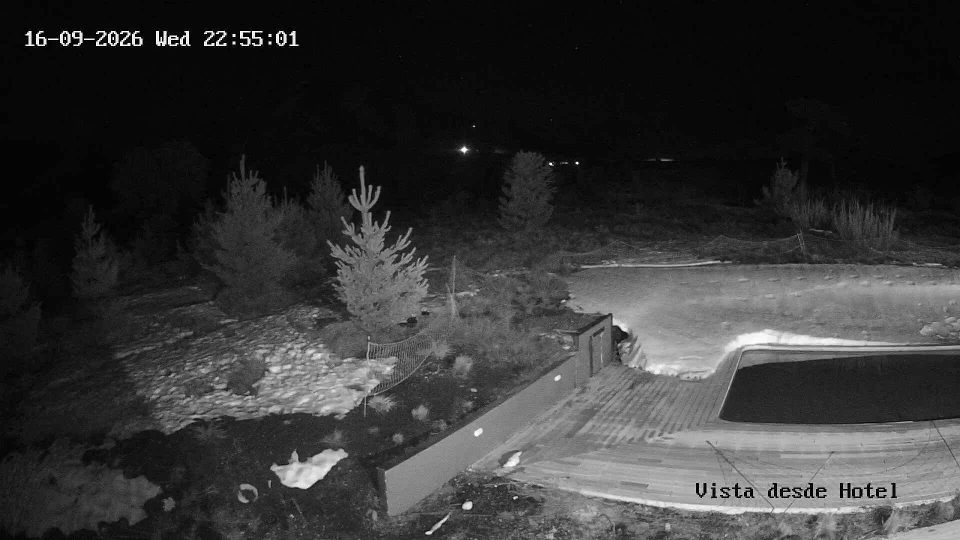 Corralco Hotel snow cam captured at 16 September 2026 at 11:56 pm GMT-3