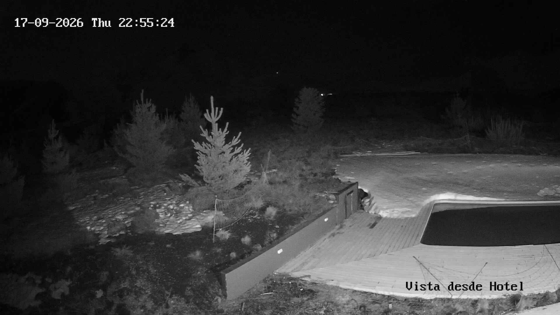 Corralco Hotel snow cam captured at 17 September 2026 at 11:57 pm GMT-3