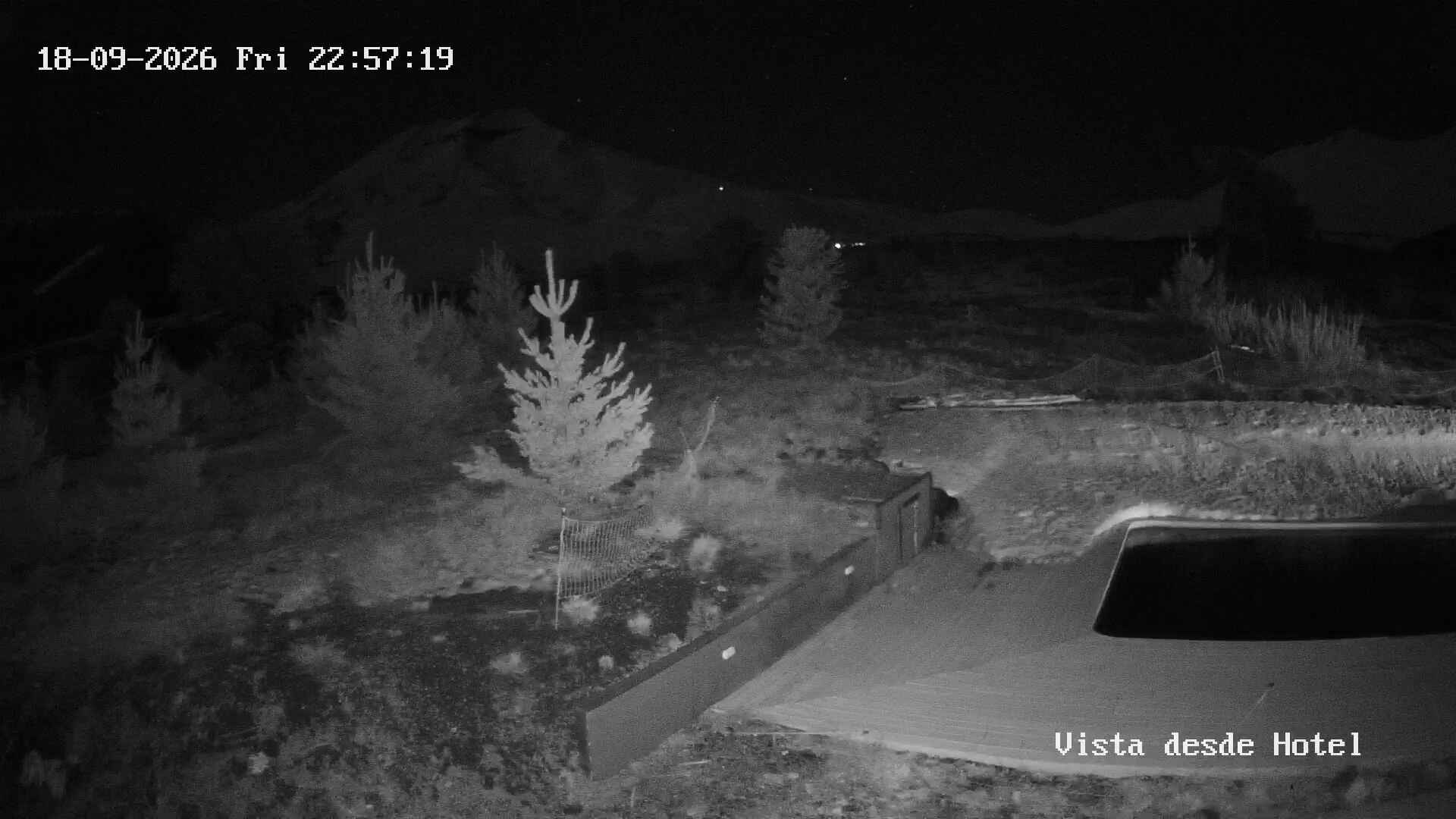 Corralco Hotel snow cam captured at 18 September 2026 at 11:58 pm GMT-3