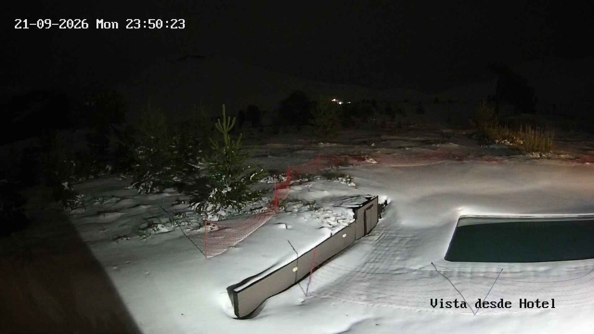 Corralco Hotel snow cam captured at 21 September 2026 at 11:50 pm GMT-3