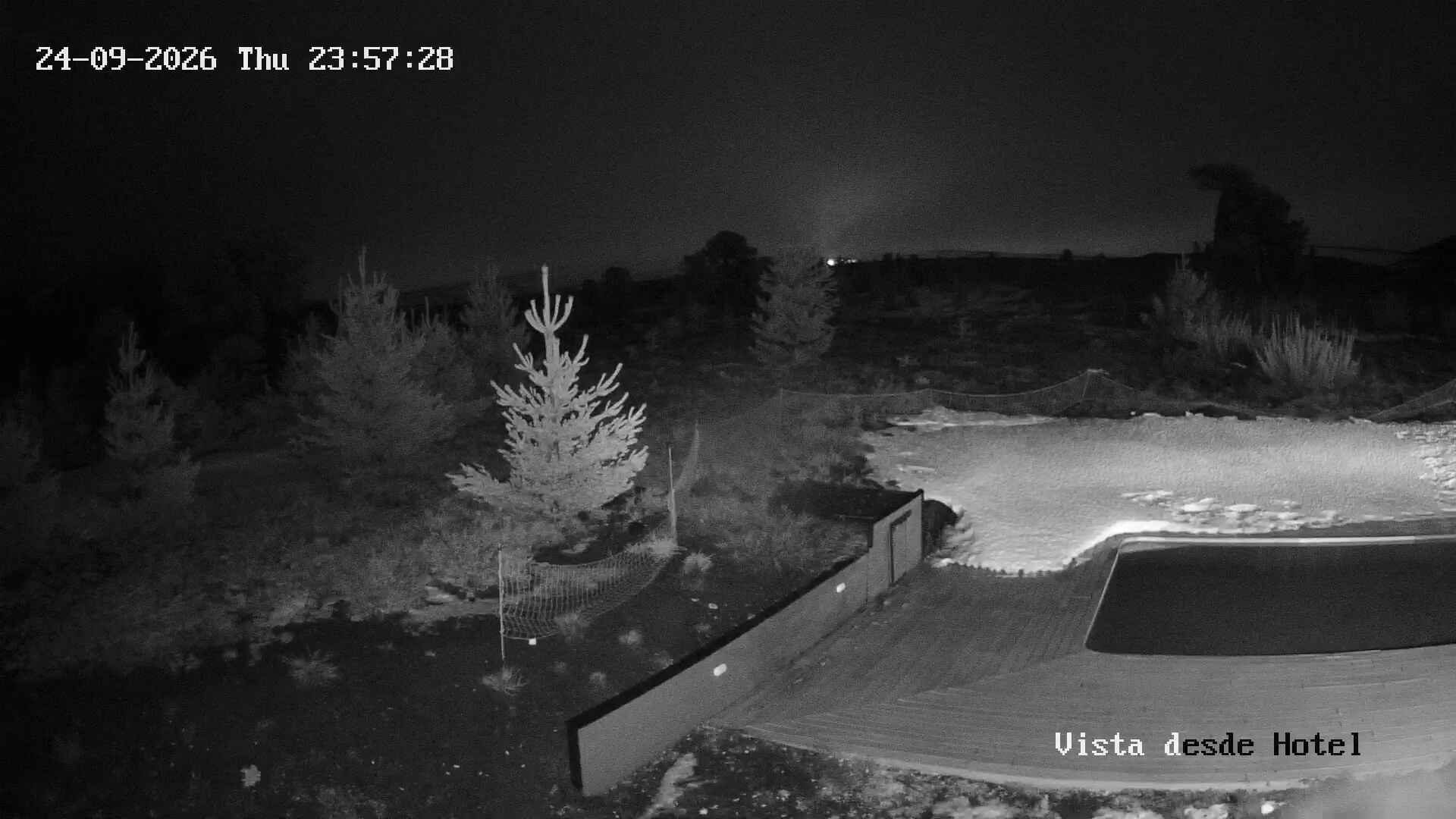 Corralco Hotel snow cam captured at 24 September 2026 at 11:58 pm GMT-3