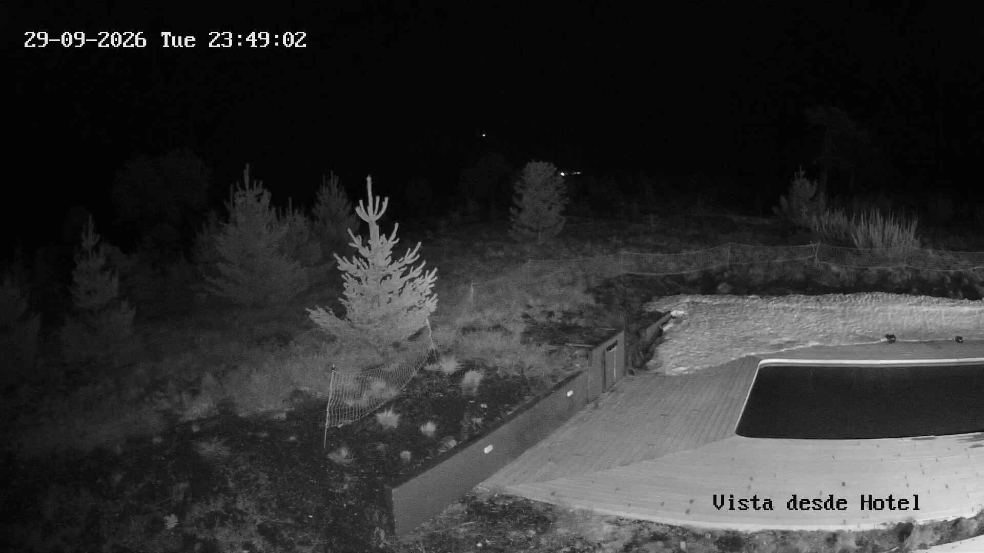 Corralco Hotel snow cam captured at 29 September 2026 at 11:49 pm GMT-3