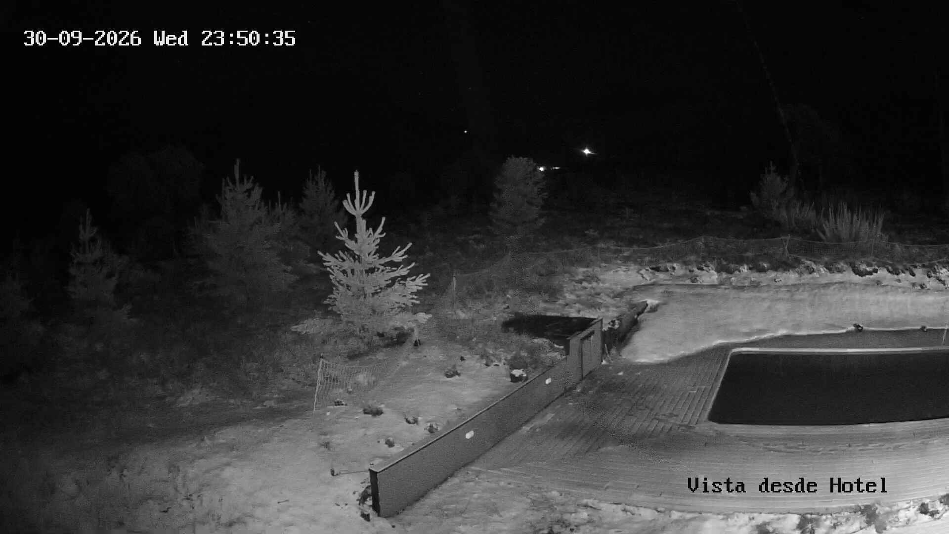 Corralco Hotel snow cam captured at 30 September 2026 at 11:50 pm GMT-3