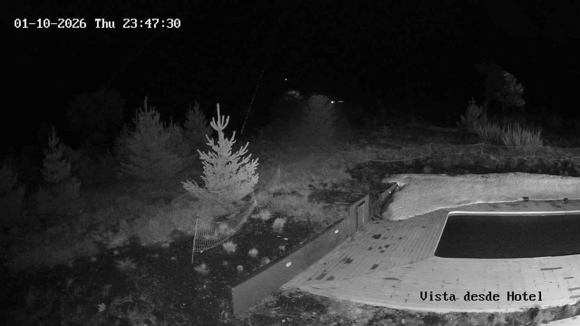 Corralco Hotel snow cam captured at 1 October 2026 at 11:48 pm GMT-3