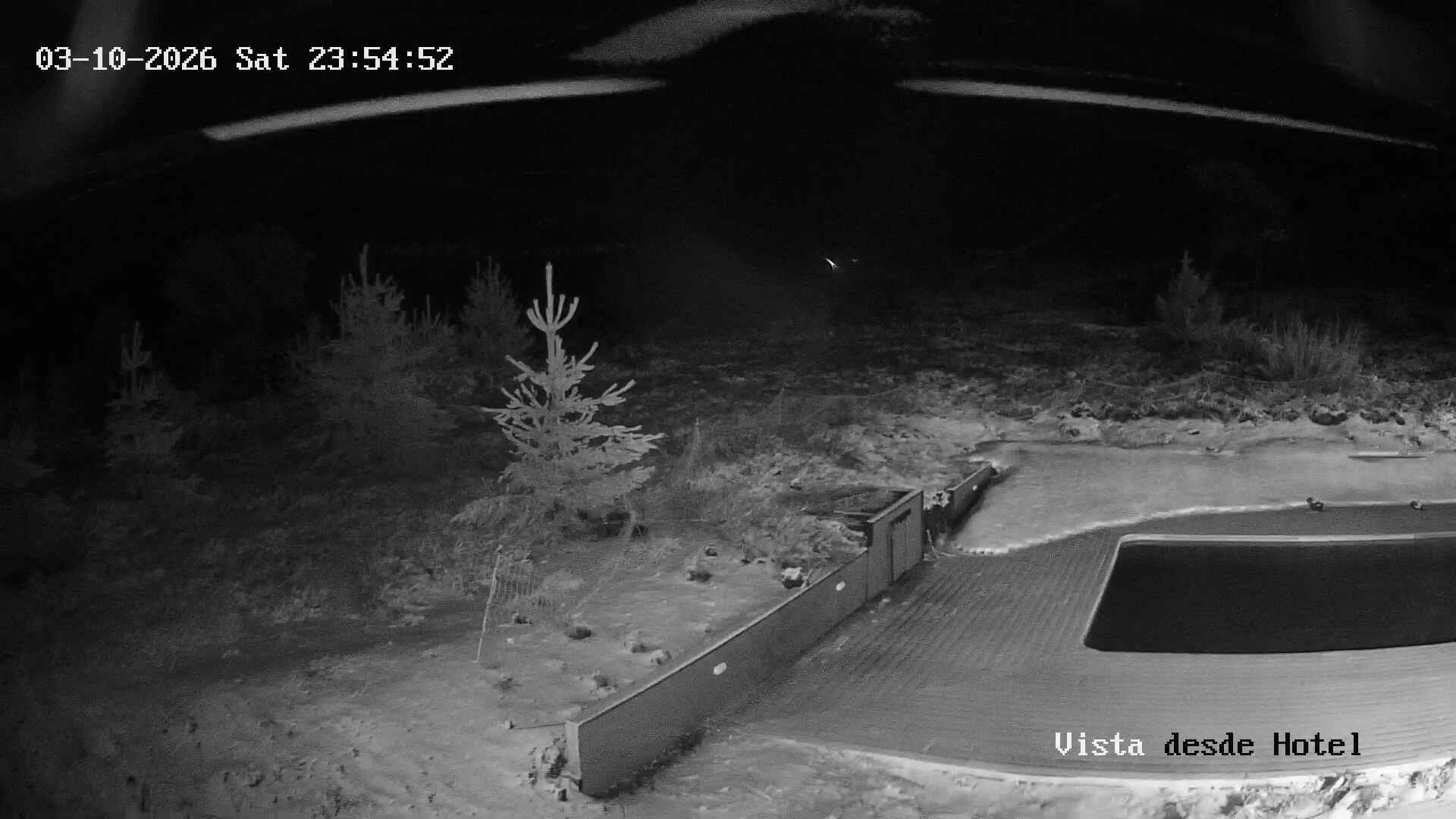 Corralco Hotel snow cam captured at 3 October 2026 at 11:55 pm GMT-3