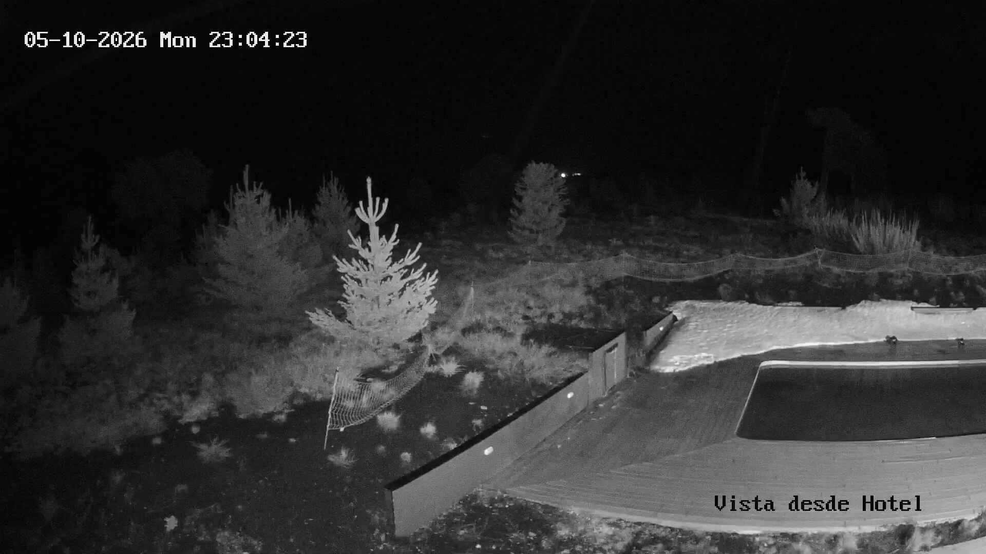Corralco Hotel snow cam captured at 5 October 2026 at 11:05 pm GMT-3