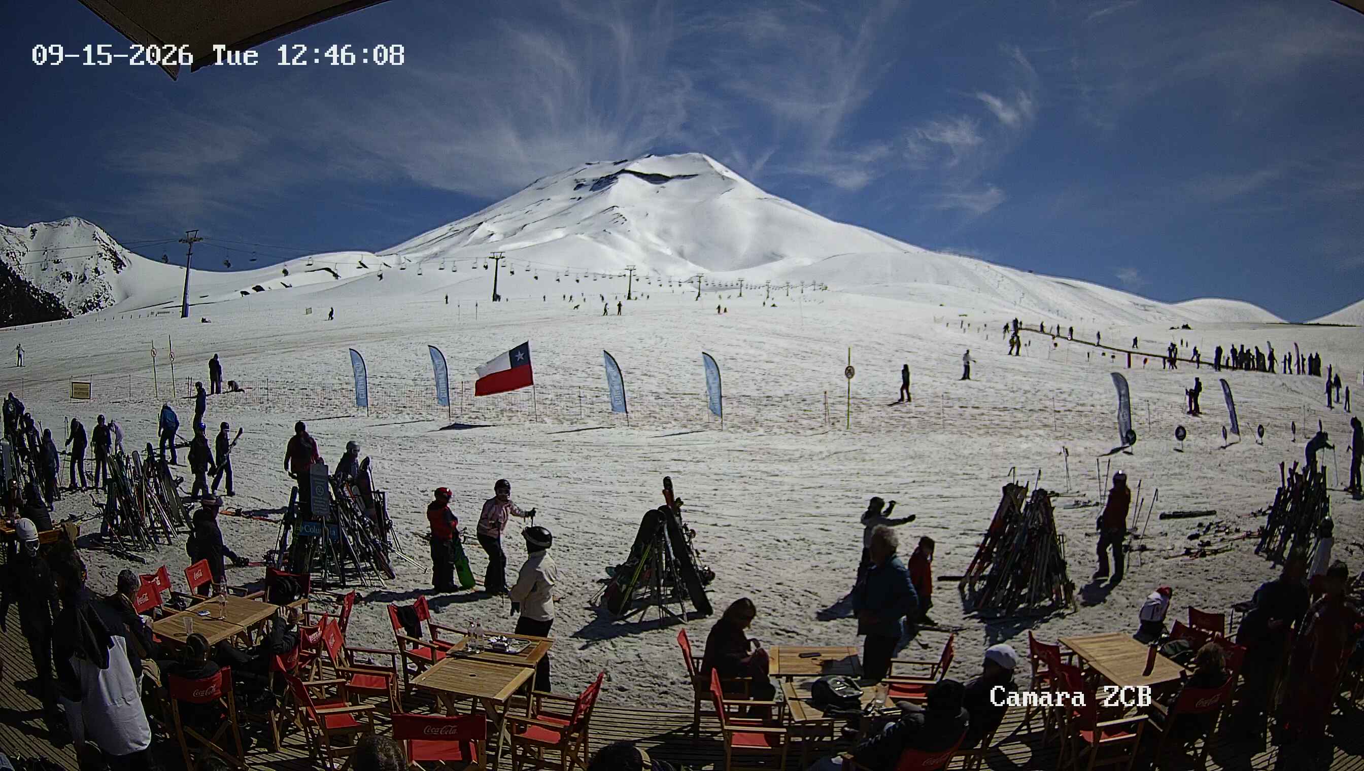 Corralco Ski Centre Base snow cam captured at 15 September 2026 at 1:46 pm GMT-3
