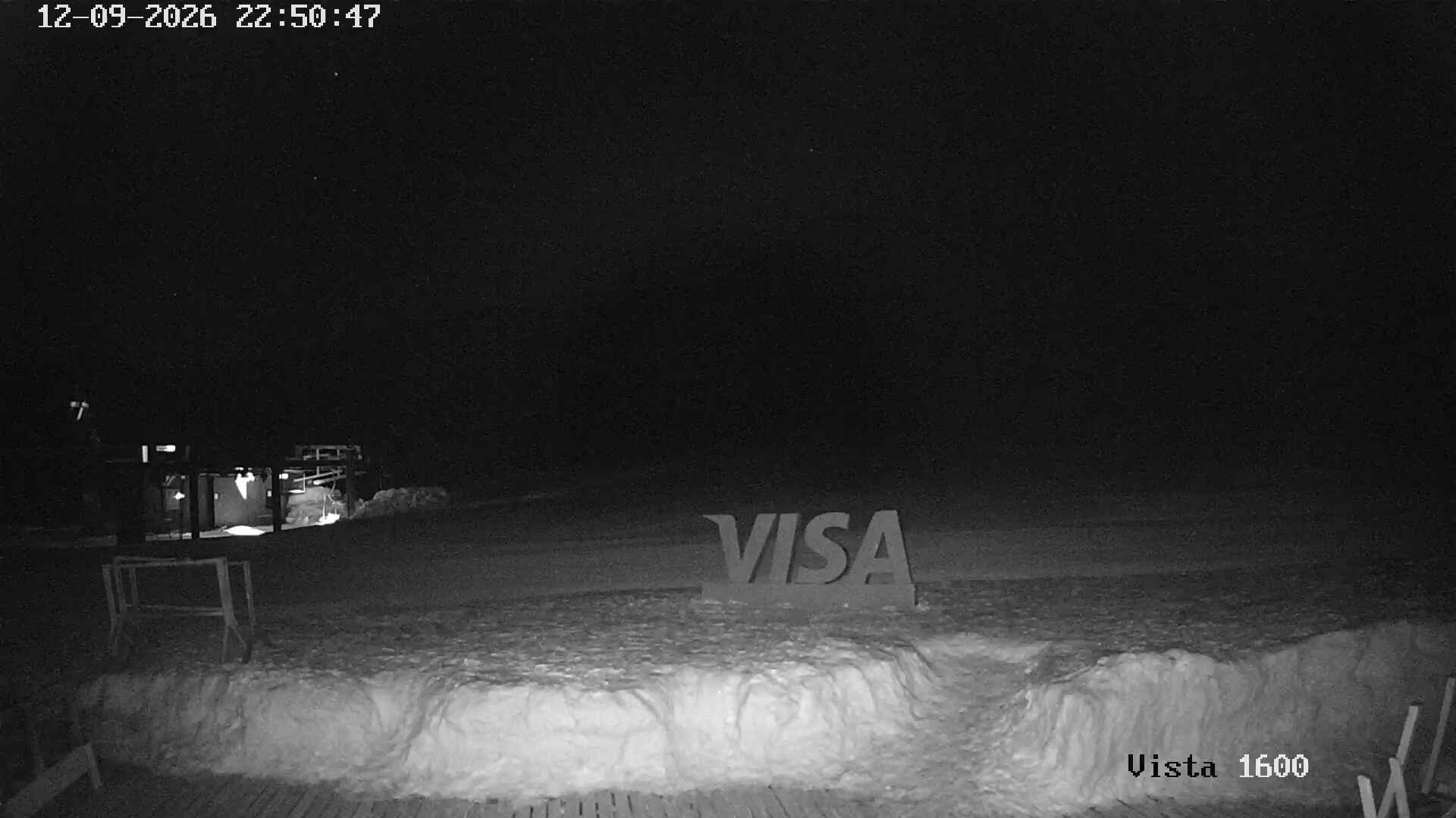 Corralco View at 1600 m snow cam captured at 12 September 2026 at 11:51 pm GMT-3