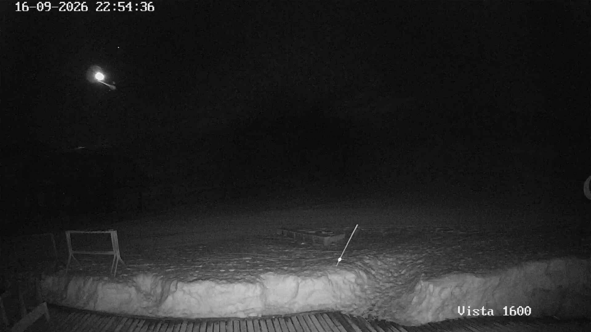 Corralco View at 1600 m snow cam captured at 16 September 2026 at 11:55 pm GMT-3