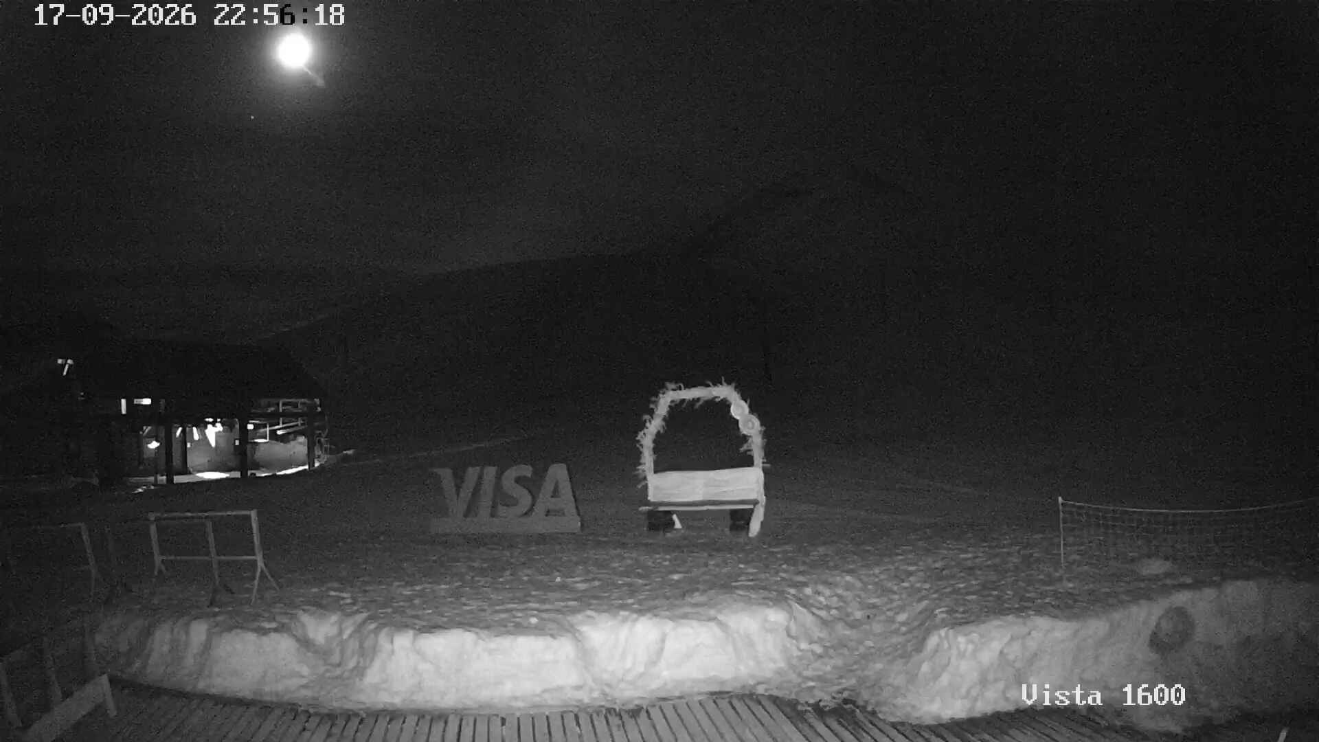 Corralco View at 1600 m snow cam captured at 17 September 2026 at 11:56 pm GMT-3