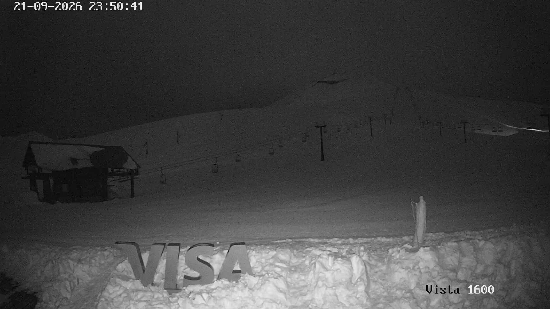 Corralco View at 1600 m snow cam captured at 21 September 2026 at 11:50 pm GMT-3