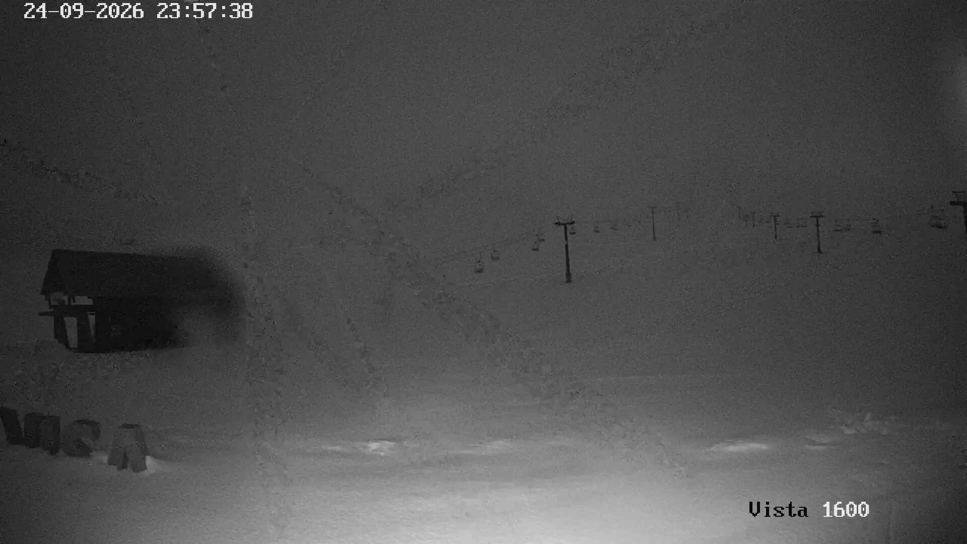 Corralco View at 1600 m snow cam captured at 24 September 2026 at 11:58 pm GMT-3