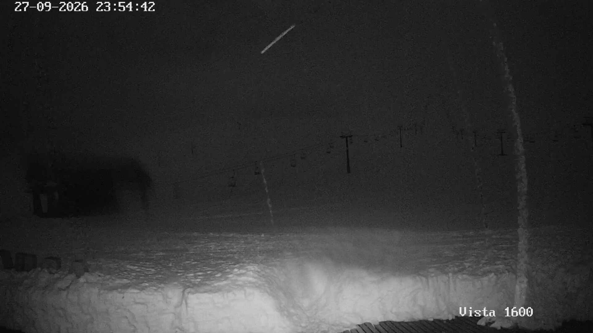 Corralco View at 1600 m snow cam captured at 27 September 2026 at 11:54 pm GMT-3