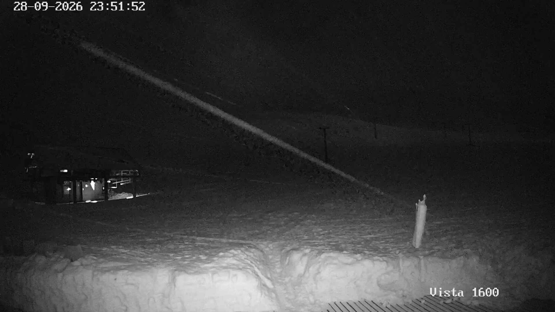 Corralco View at 1600 m snow cam captured at 28 September 2026 at 11:52 pm GMT-3