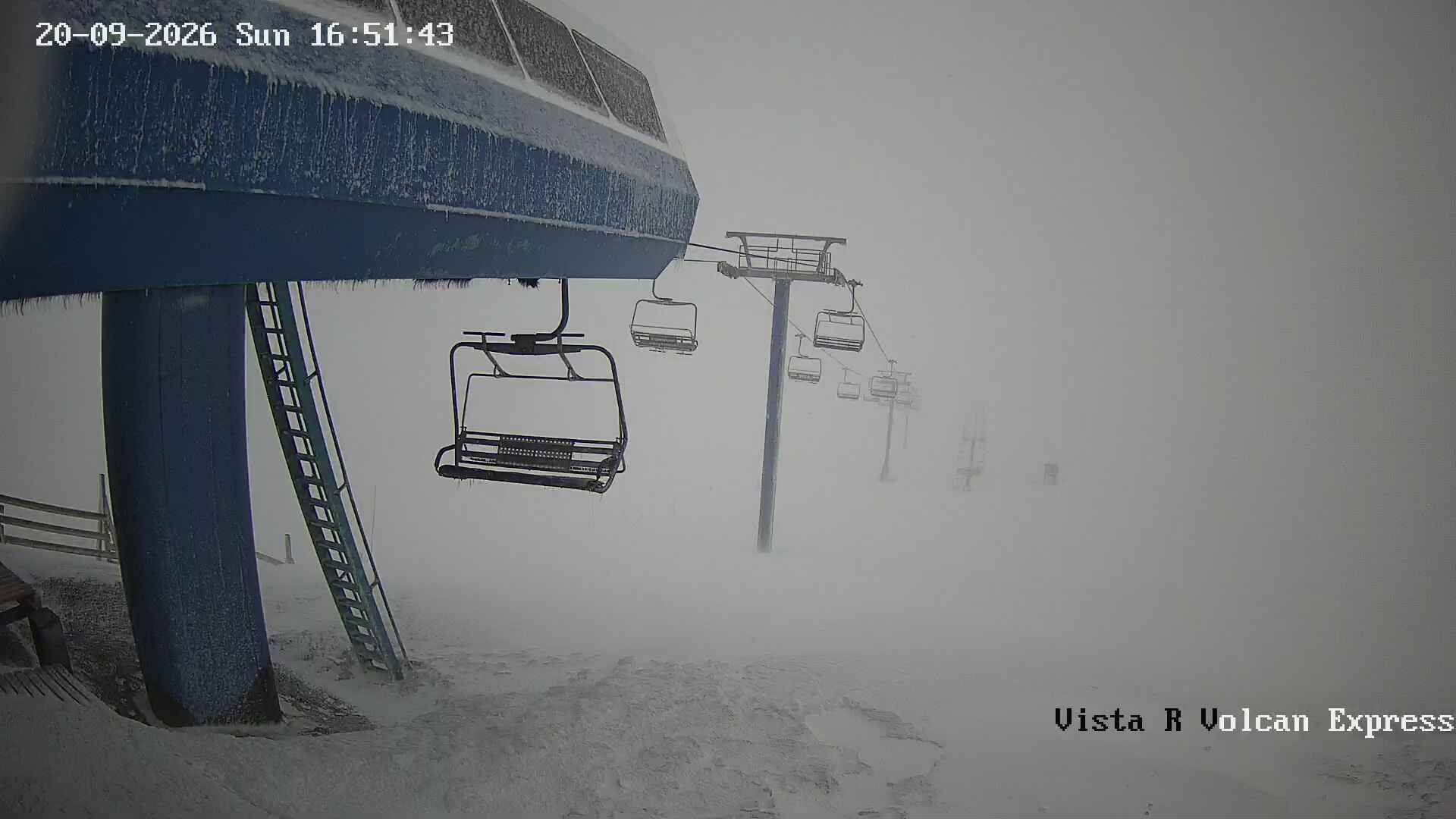 Corralco Cornisa snow cam captured at 20 September 2026 at 4:51 pm GMT-3