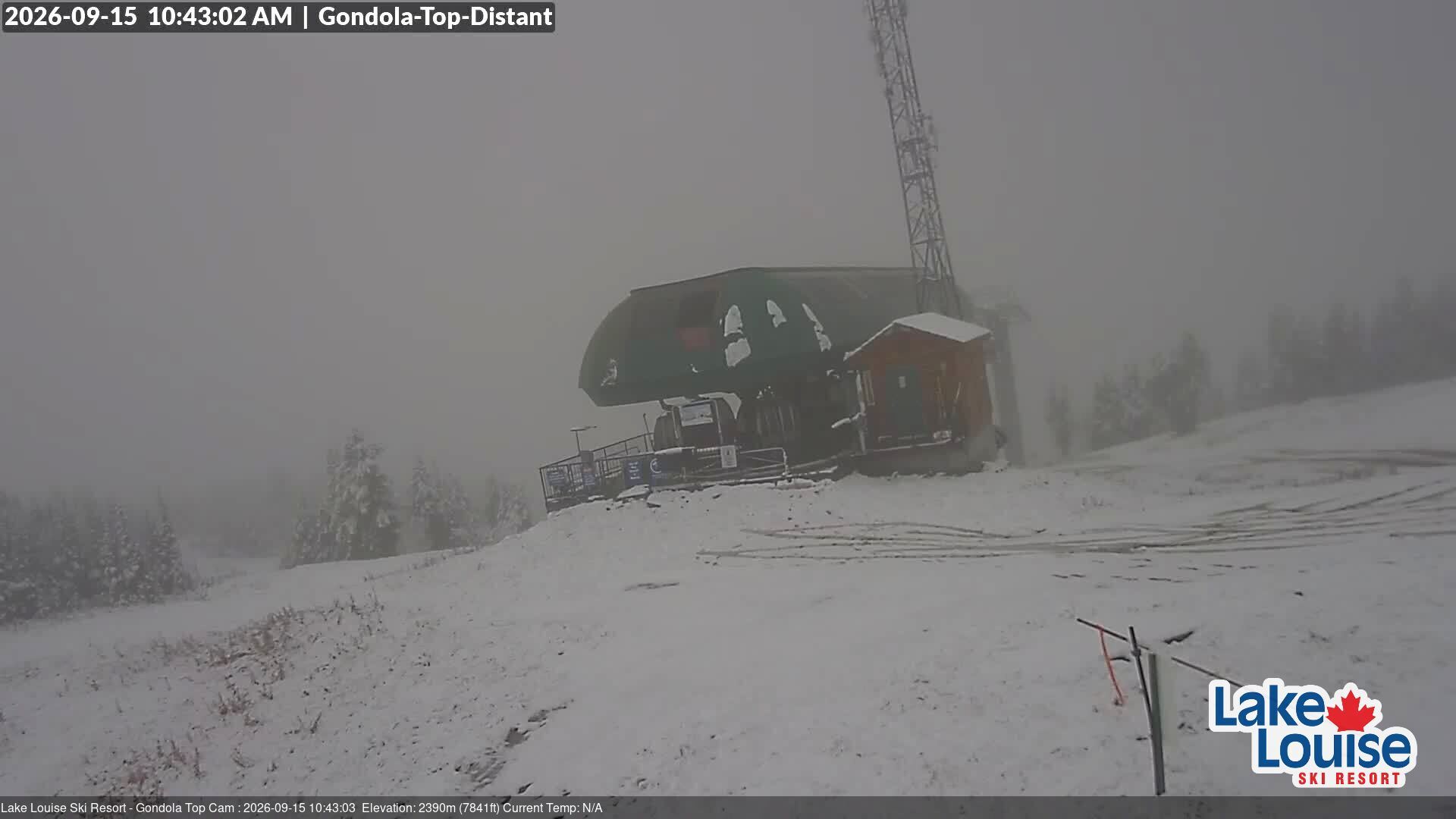 Ski Lake Louise Gondola Top snow cam captured at 15 September 2026 at 10:43 am GMT-6