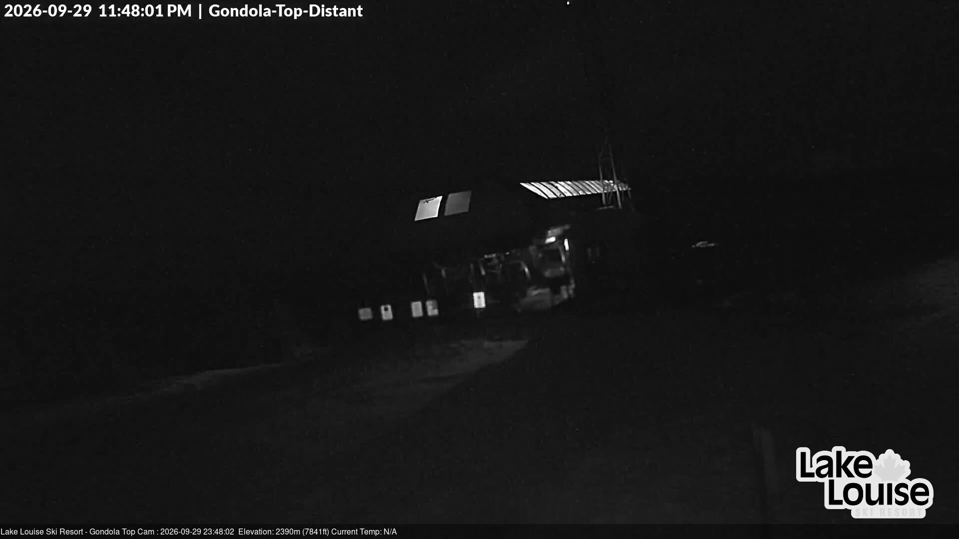 Ski Lake Louise Gondola Top snow cam captured at 29 September 2026 at 11:48 pm GMT-6