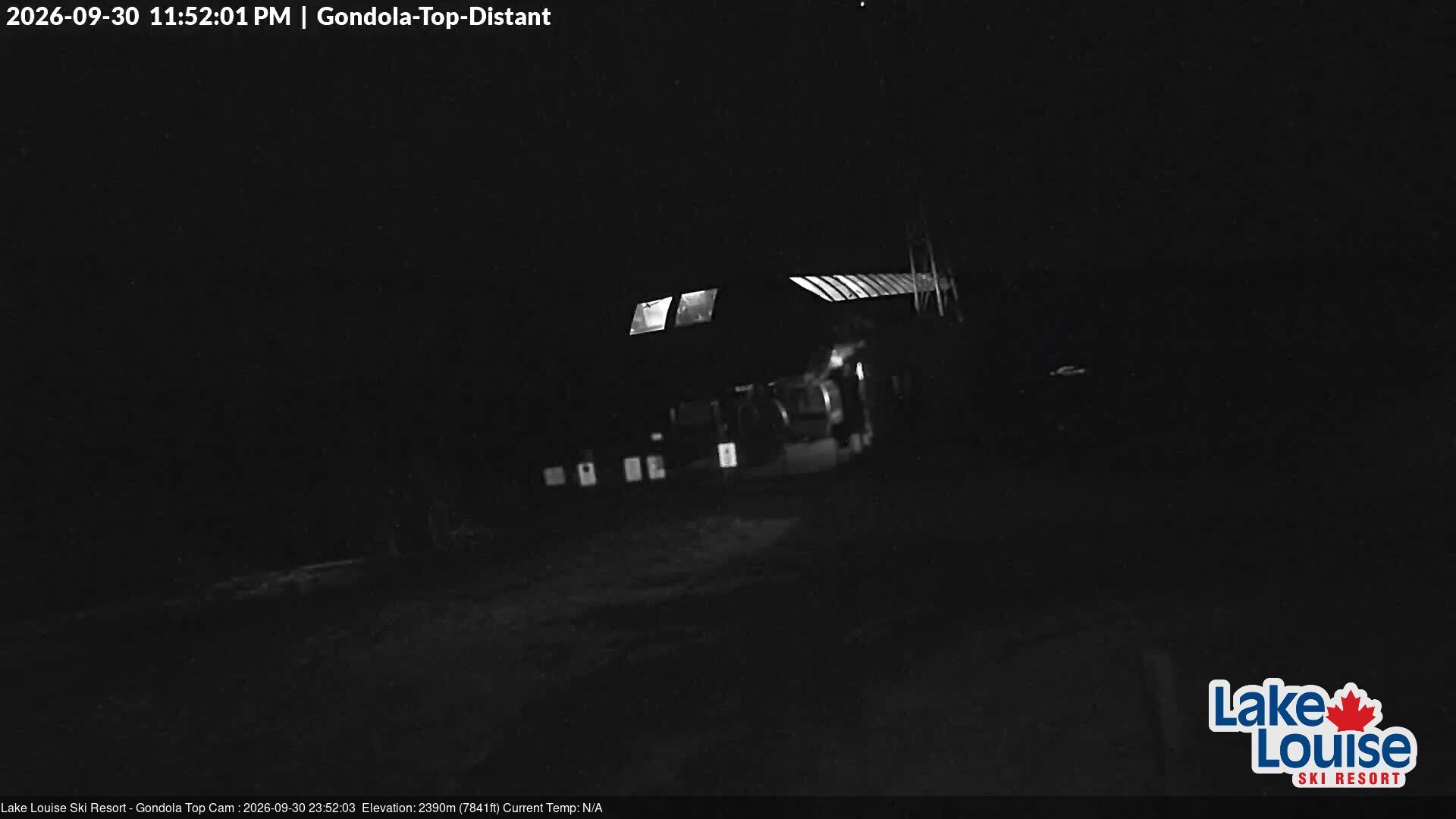 Ski Lake Louise Gondola Top snow cam captured at 30 September 2026 at 11:52 pm GMT-6