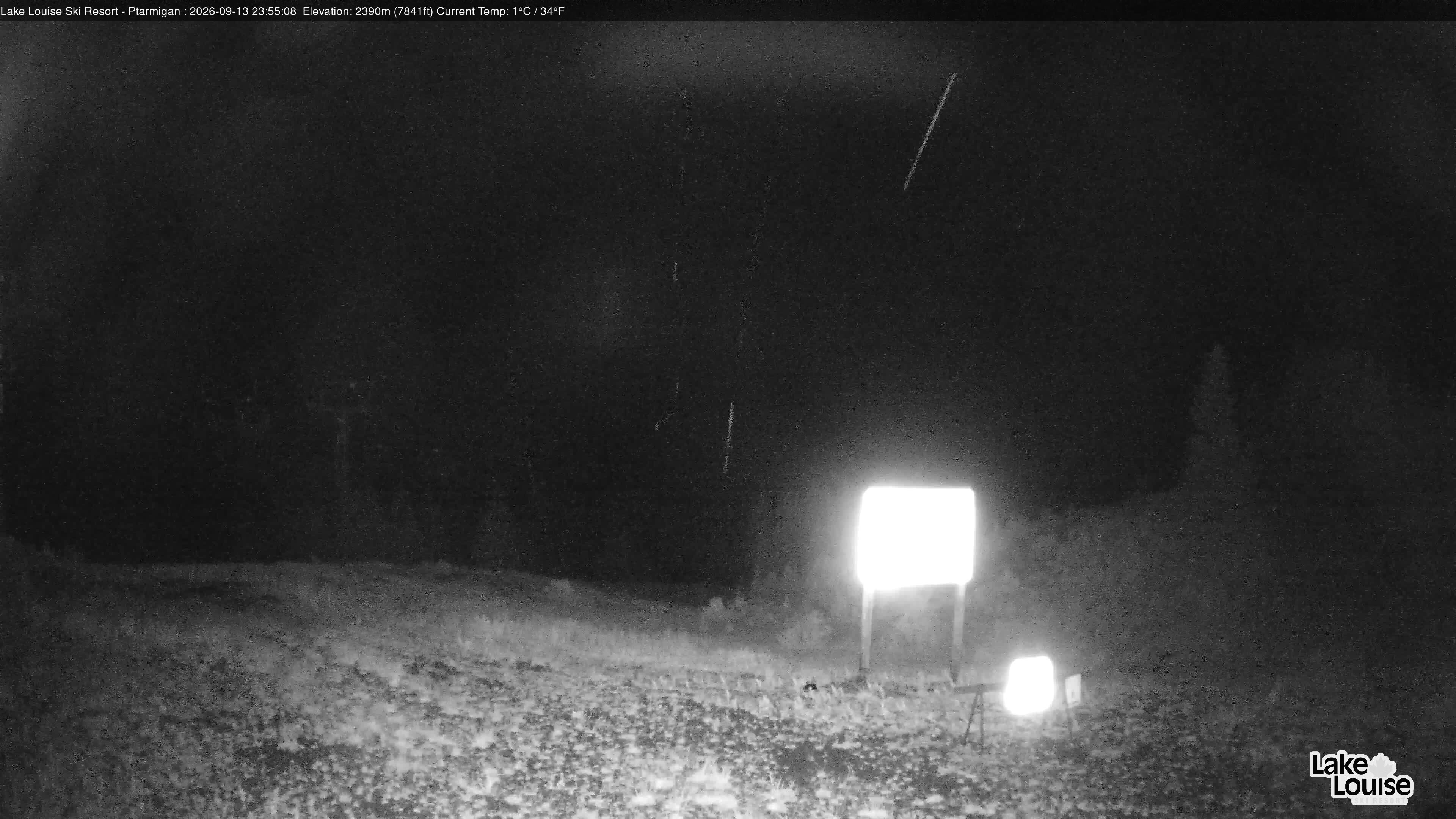 Ski Lake Louise Ptarmigan snow cam captured at 13 September 2026 at 11:55 pm GMT-6