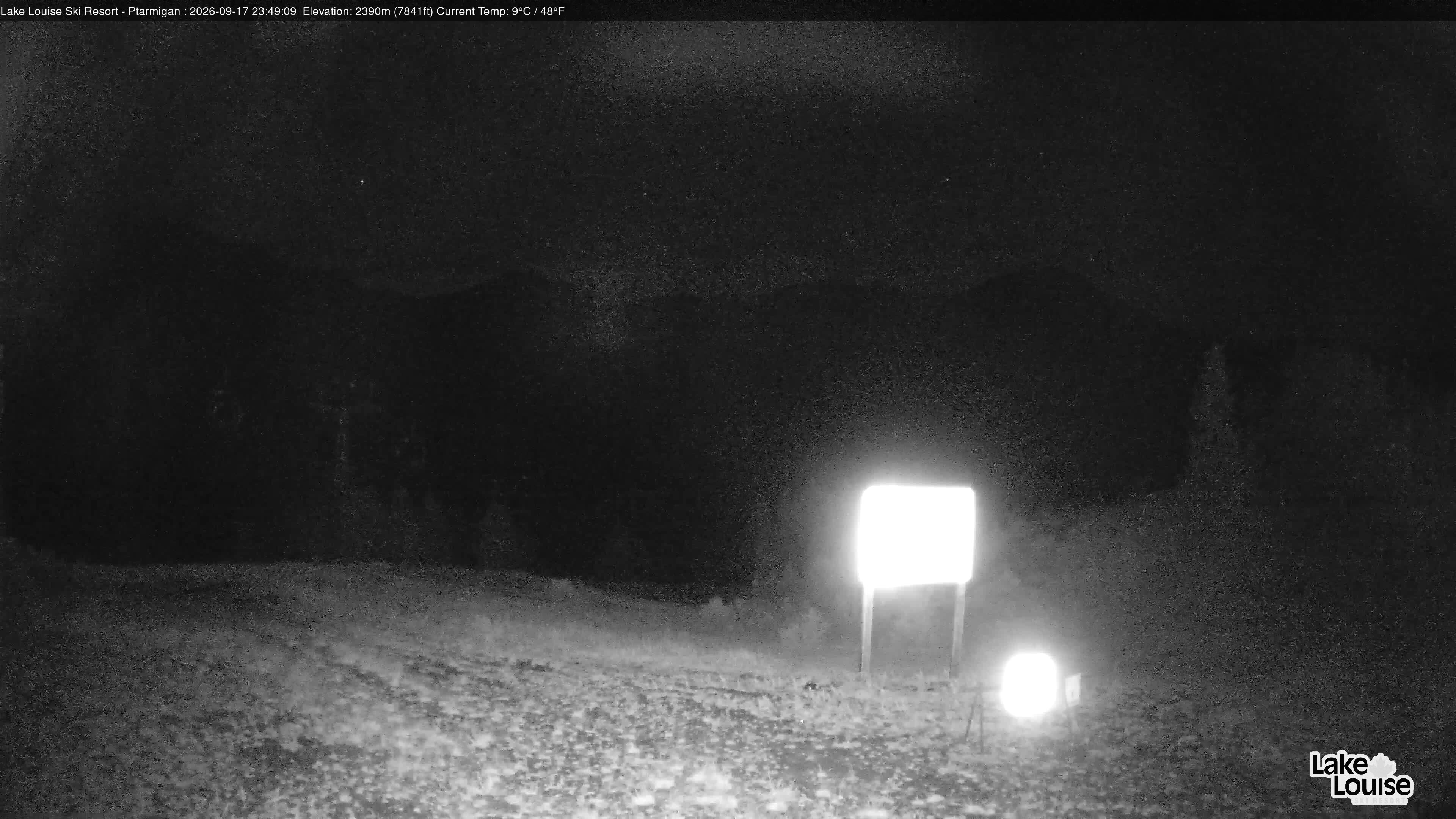 Ski Lake Louise Ptarmigan snow cam captured at 17 September 2026 at 11:49 pm GMT-6