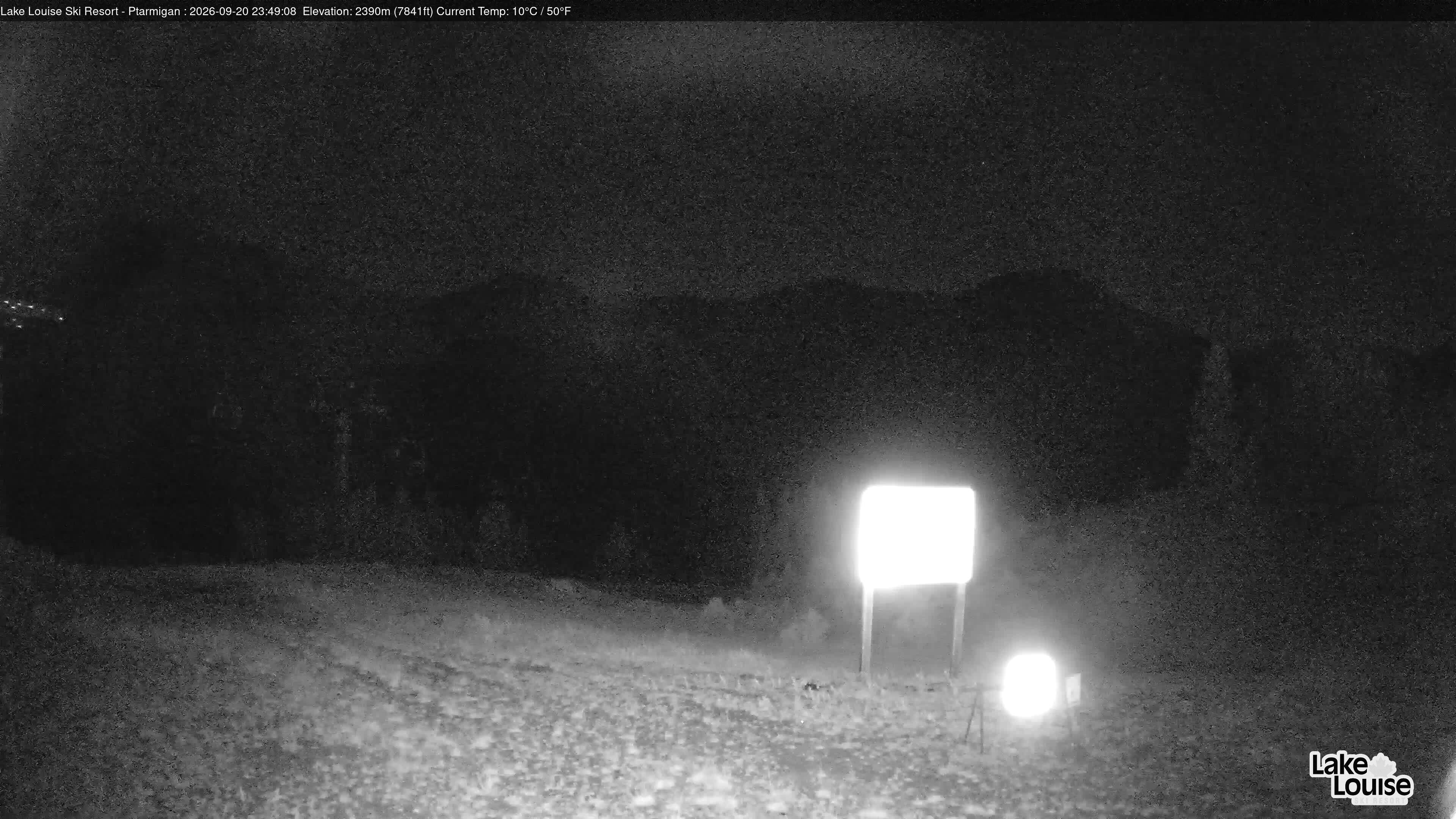 Ski Lake Louise Ptarmigan snow cam captured at 20 September 2026 at 11:49 pm GMT-6