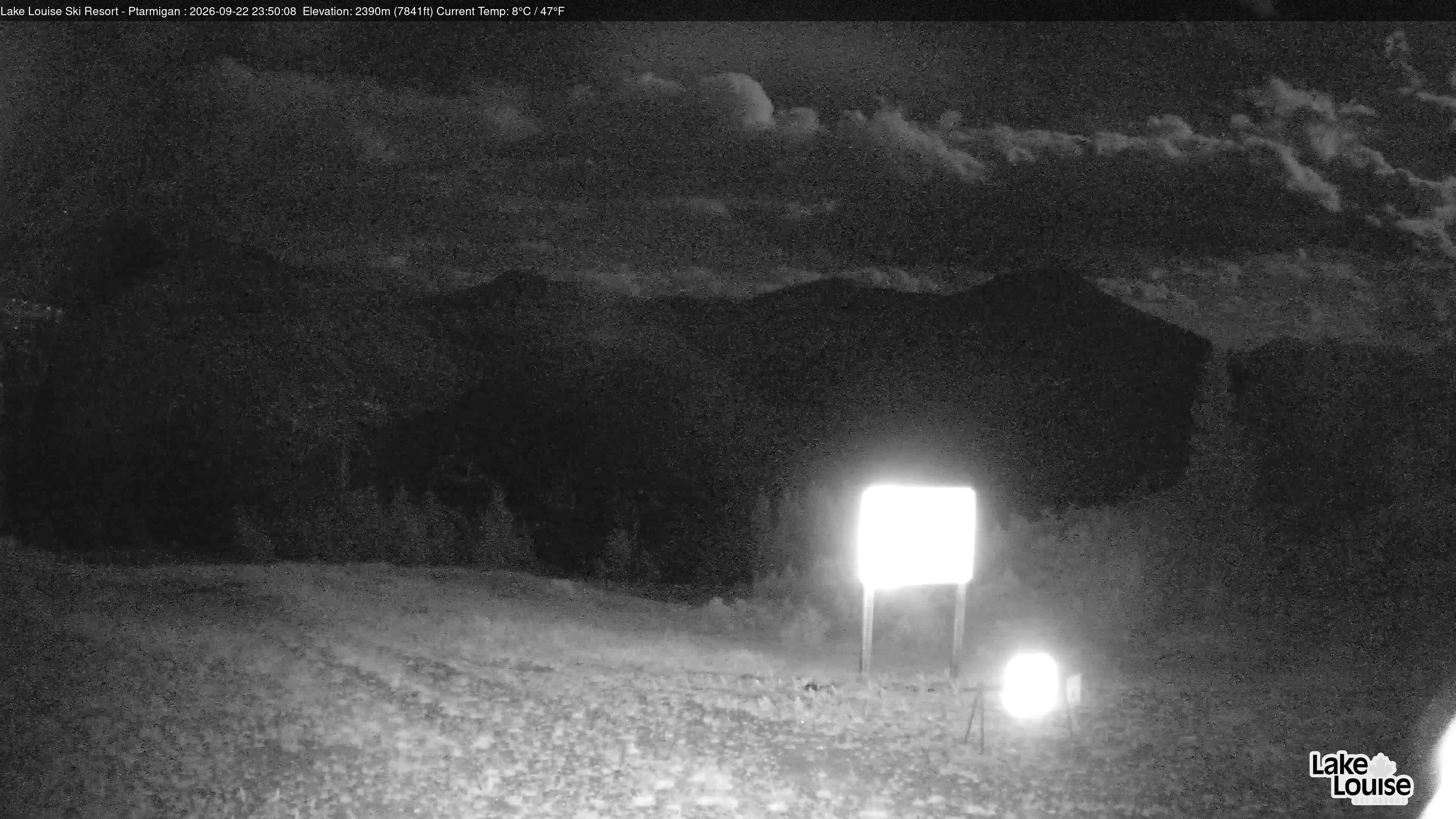 Ski Lake Louise Ptarmigan snow cam captured at 22 September 2026 at 11:50 pm GMT-6
