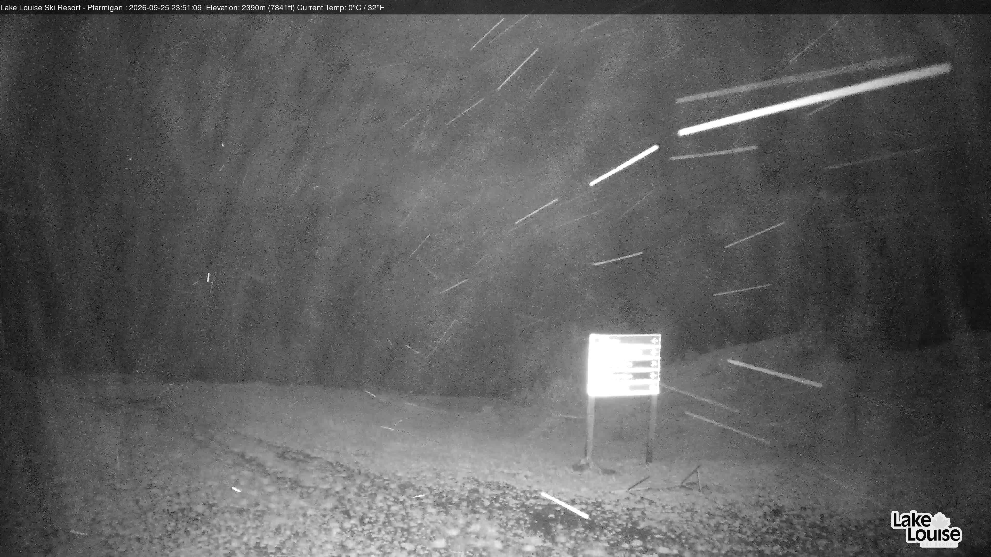 Ski Lake Louise Ptarmigan snow cam captured at 25 September 2026 at 11:51 pm GMT-6