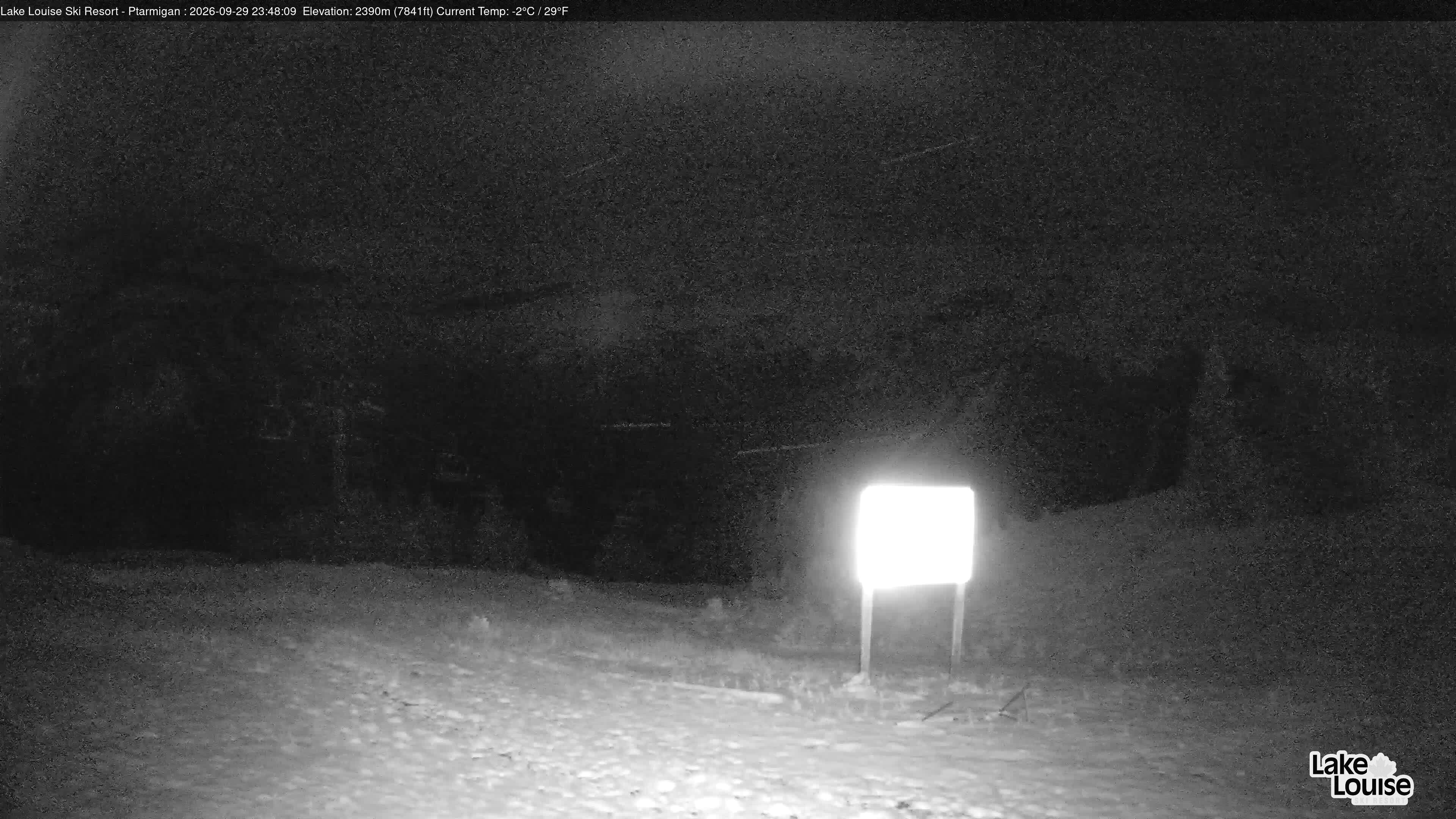 Ski Lake Louise Ptarmigan snow cam captured at 29 September 2026 at 11:48 pm GMT-6