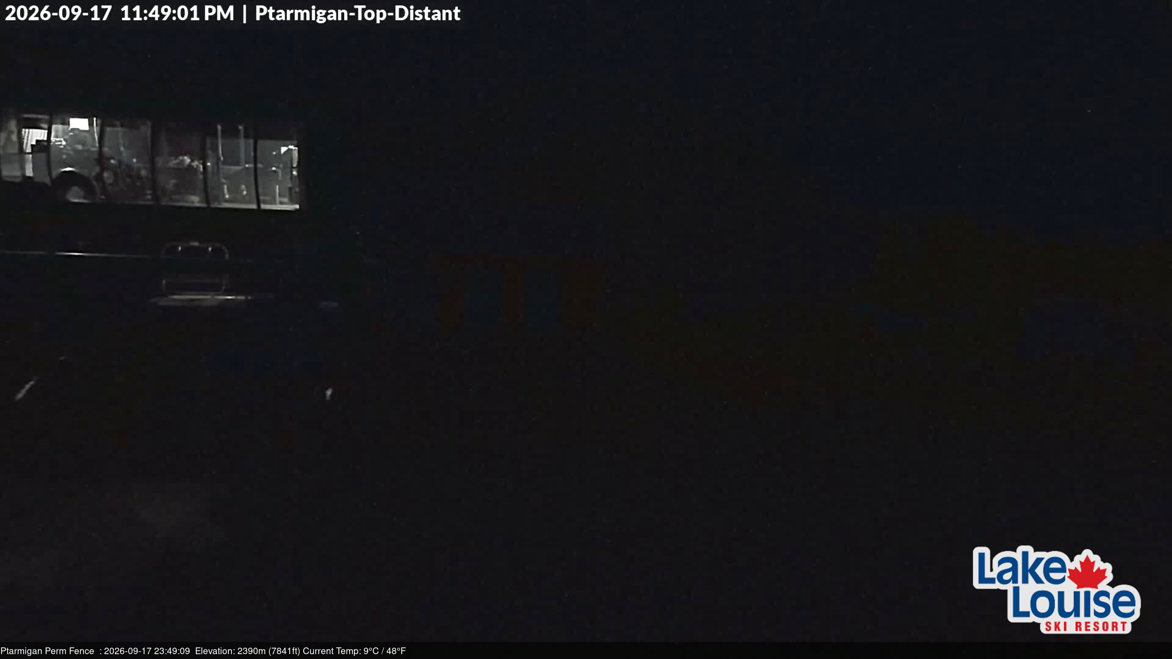 Ski Lake Louise Ptarmigan Top snow cam captured at 17 September 2026 at 11:49 pm GMT-6