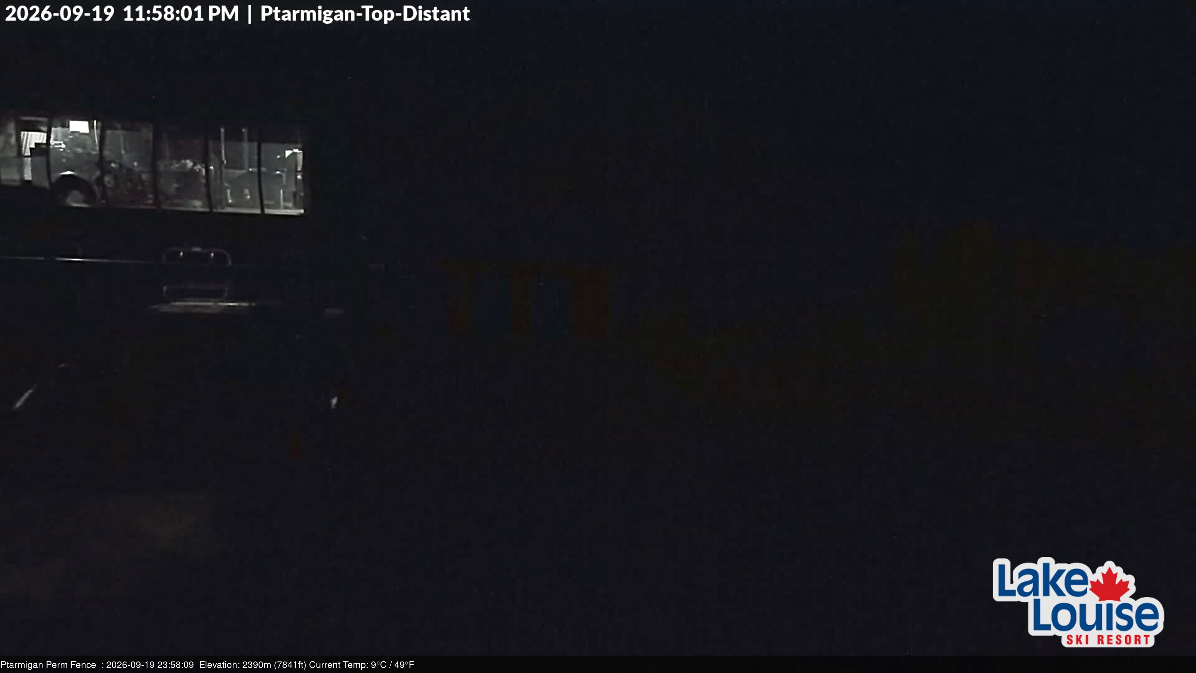 Ski Lake Louise Ptarmigan Top snow cam captured at 19 September 2026 at 11:58 pm GMT-6