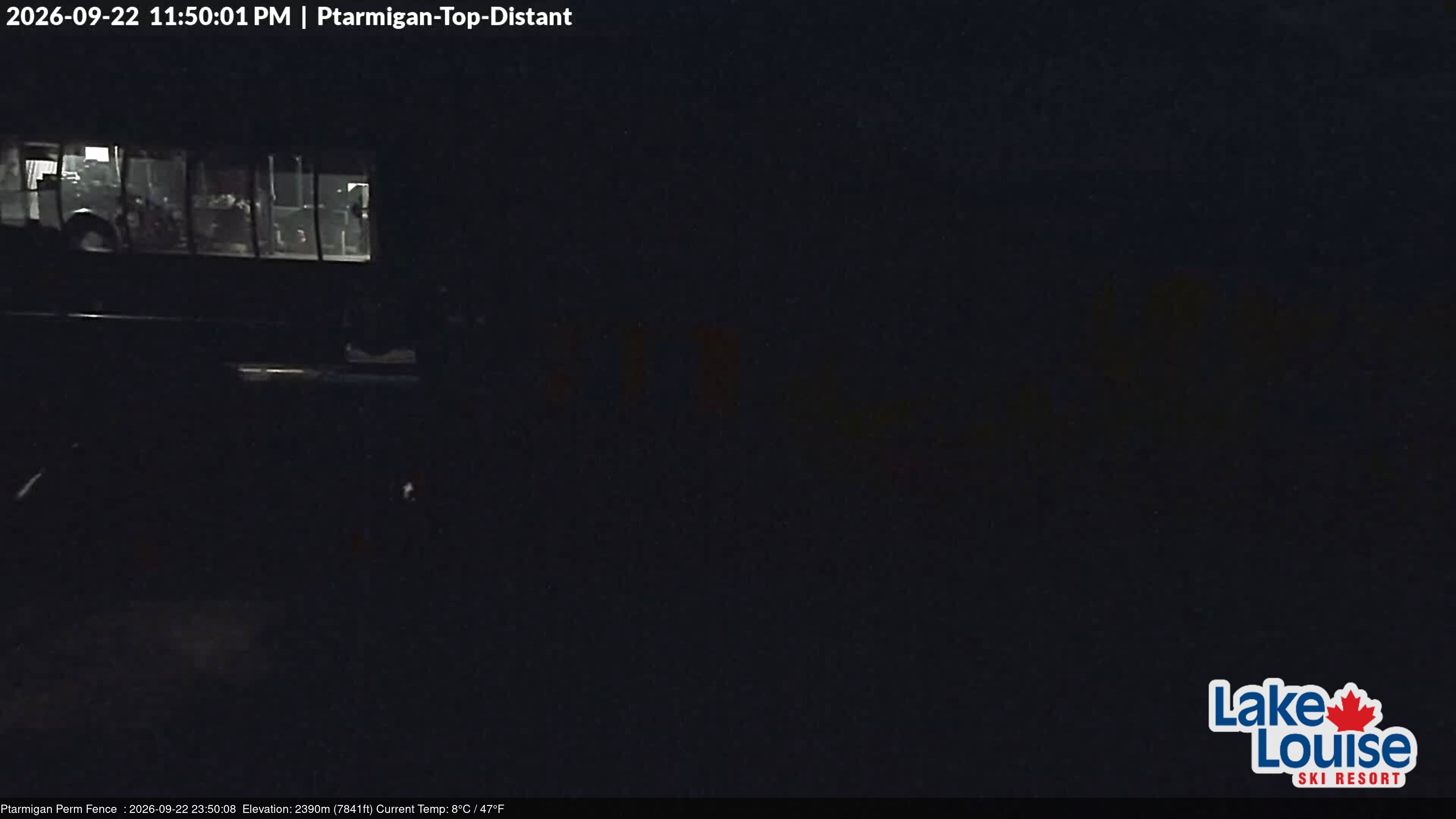 Ski Lake Louise Ptarmigan Top snow cam captured at 22 September 2026 at 11:50 pm GMT-6