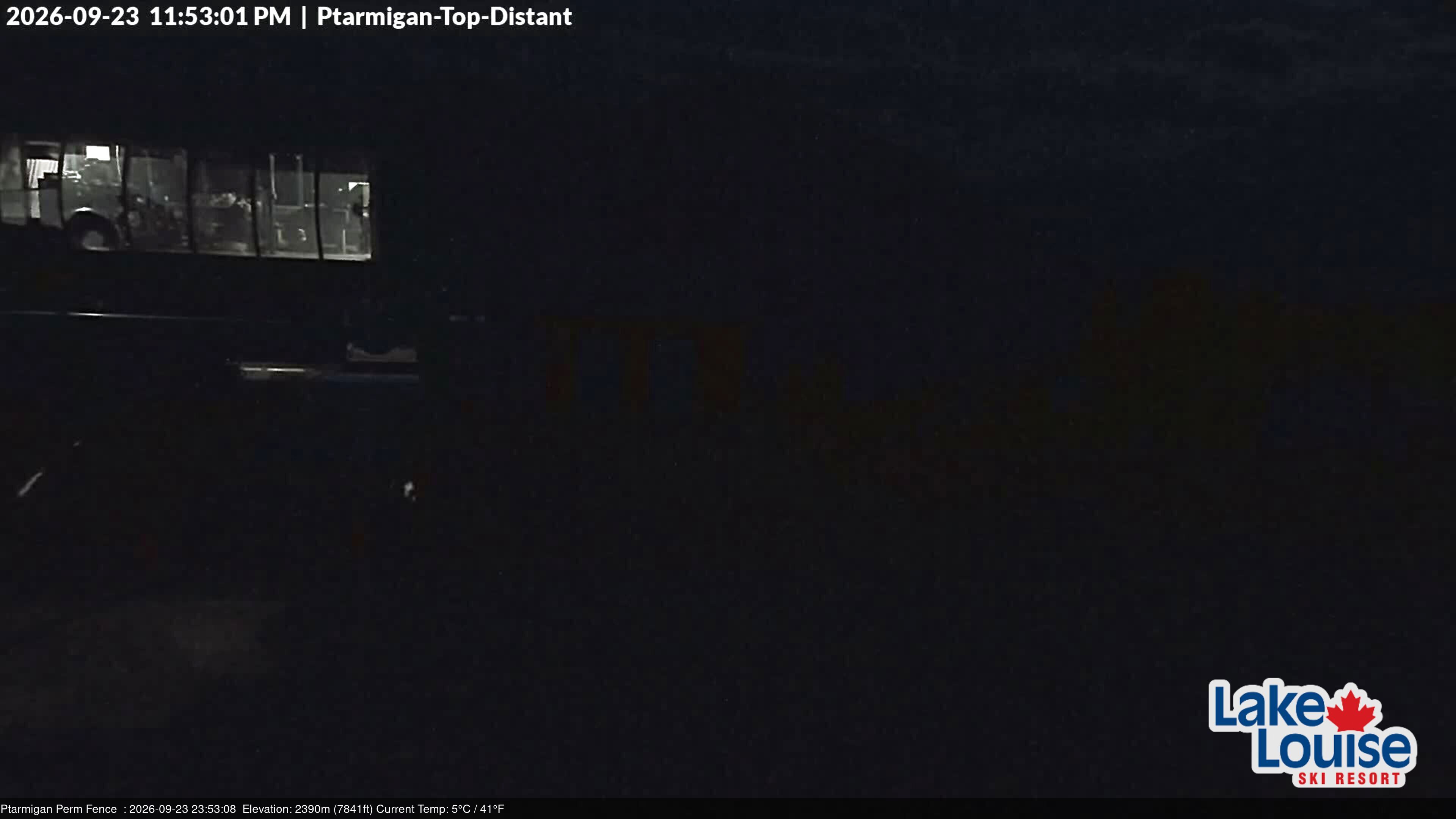 Ski Lake Louise Ptarmigan Top snow cam captured at 23 September 2026 at 11:53 pm GMT-6