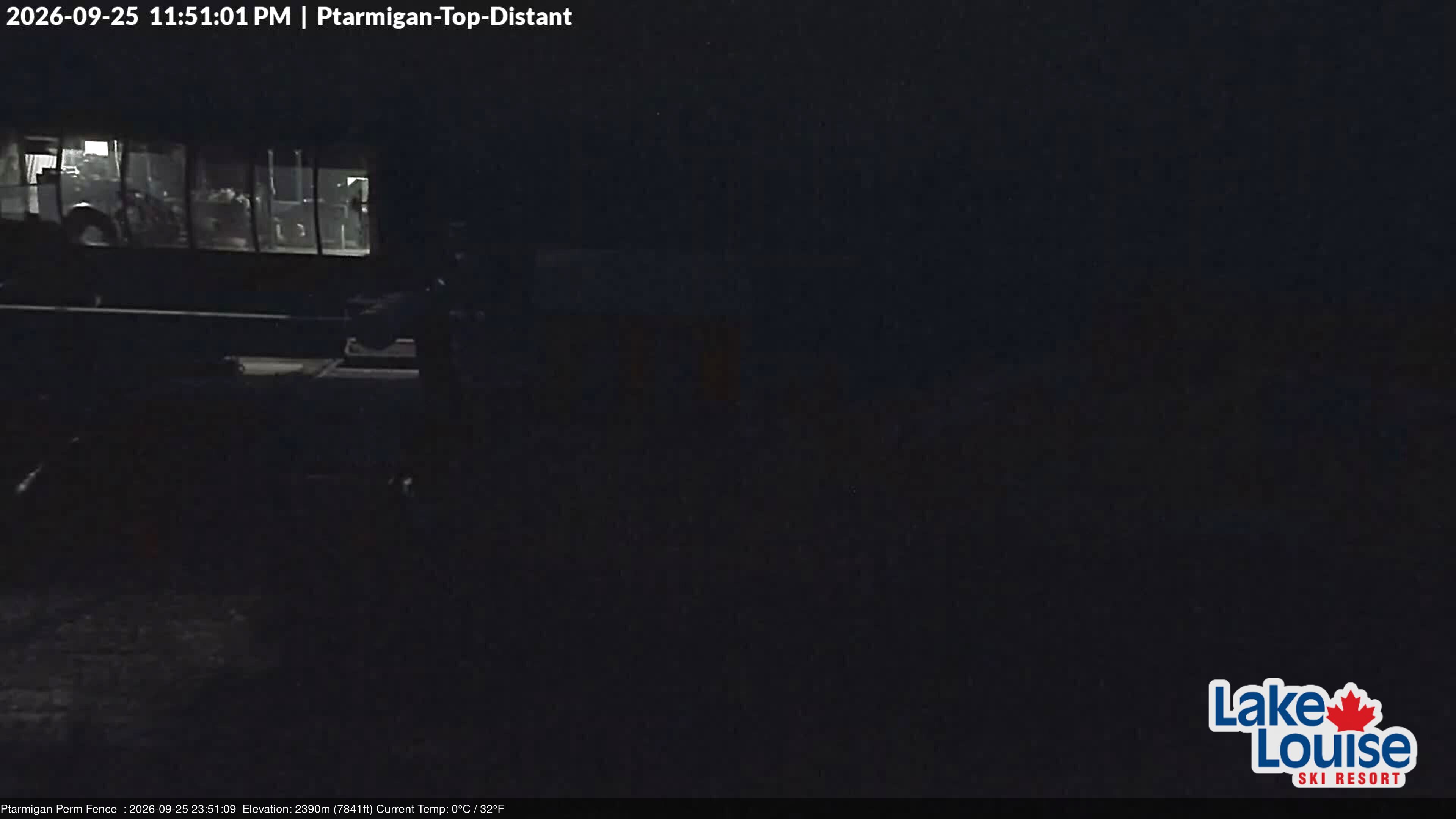 Ski Lake Louise Ptarmigan Top snow cam captured at 25 September 2026 at 11:51 pm GMT-6