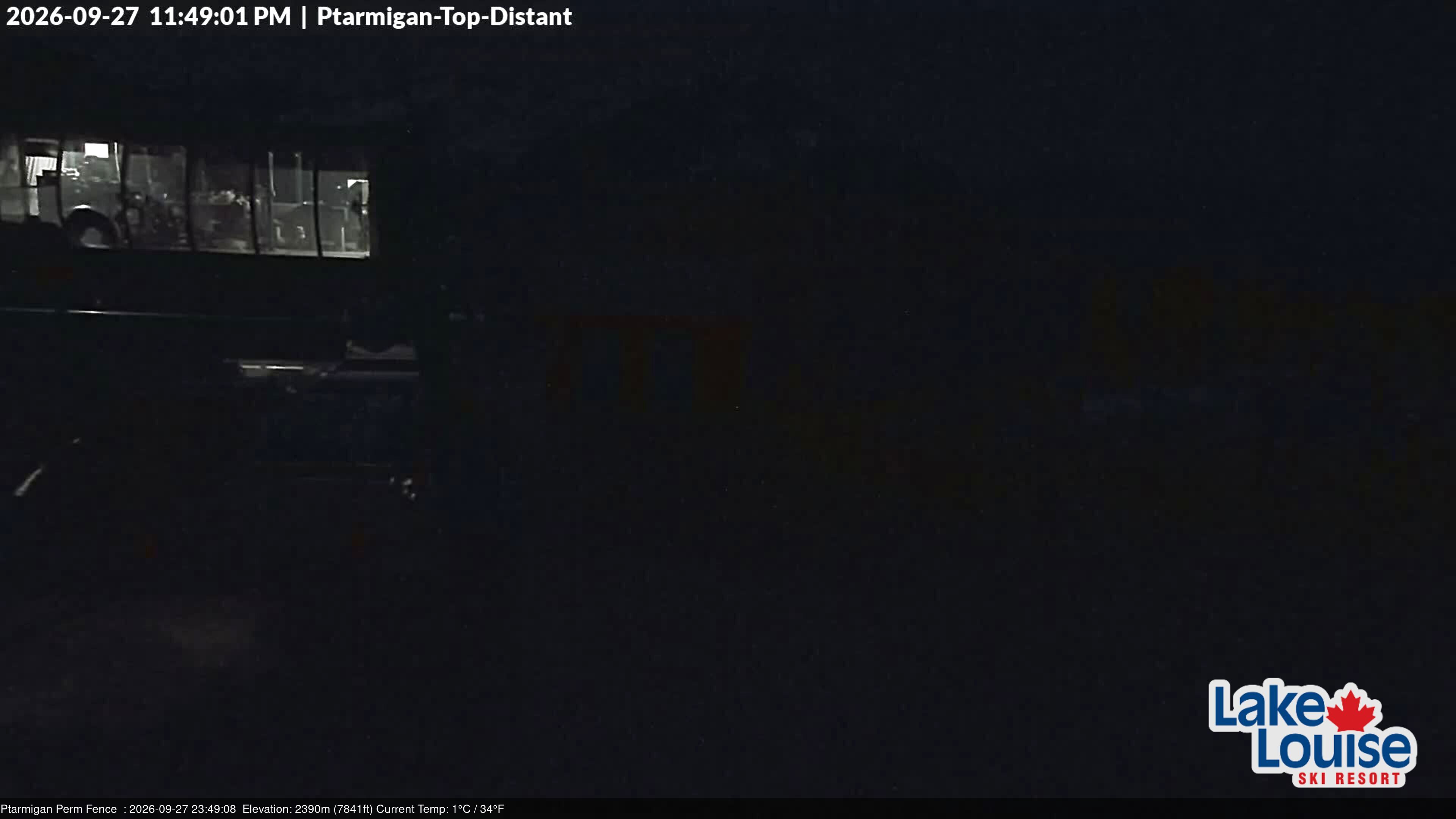 Ski Lake Louise Ptarmigan Top snow cam captured at 27 September 2026 at 11:49 pm GMT-6