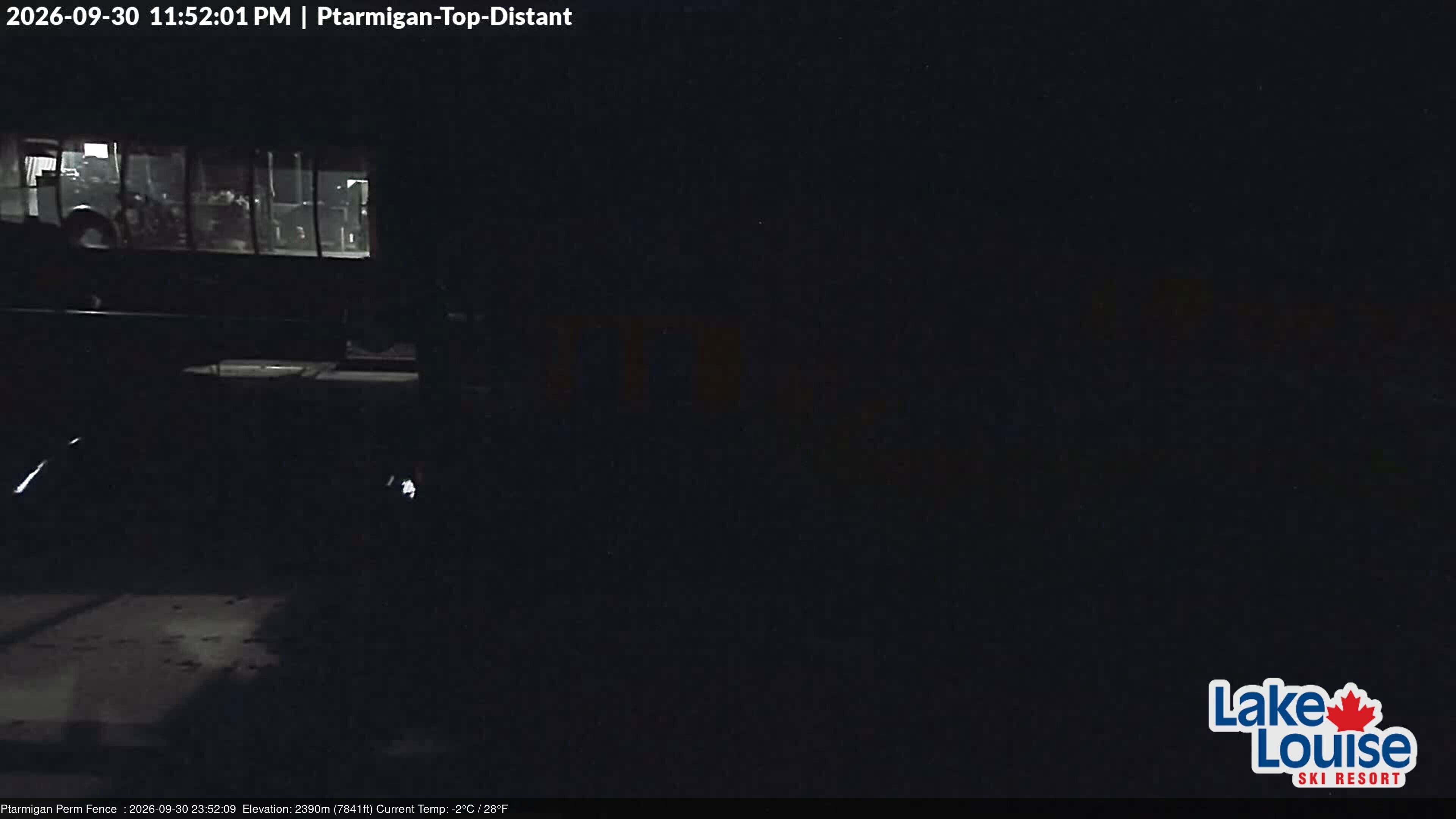 Ski Lake Louise Ptarmigan Top snow cam captured at 30 September 2026 at 11:52 pm GMT-6
