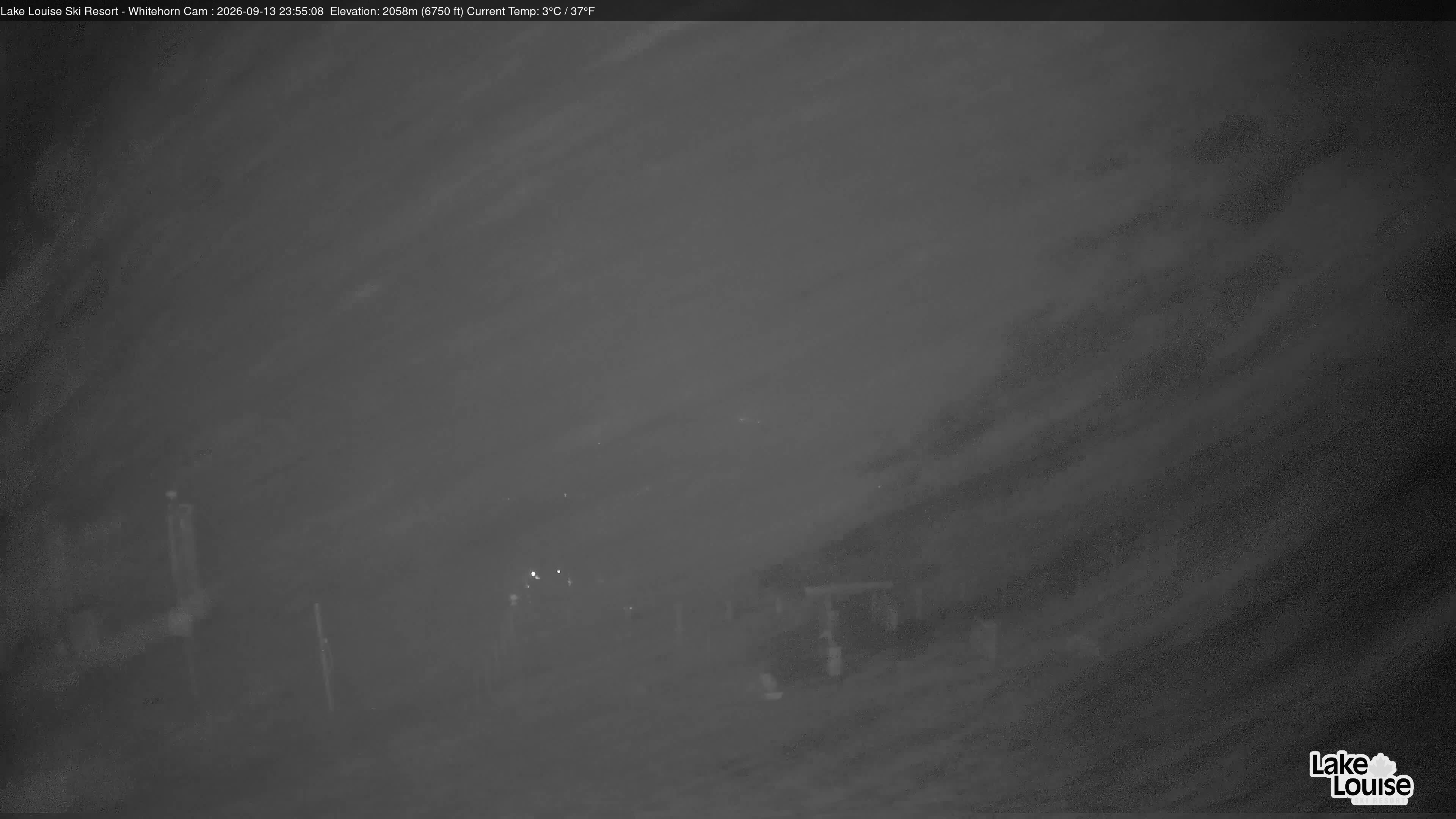 Ski Lake Louise Whitehorn Lodge snow cam captured at 13 September 2026 at 11:55 pm GMT-6