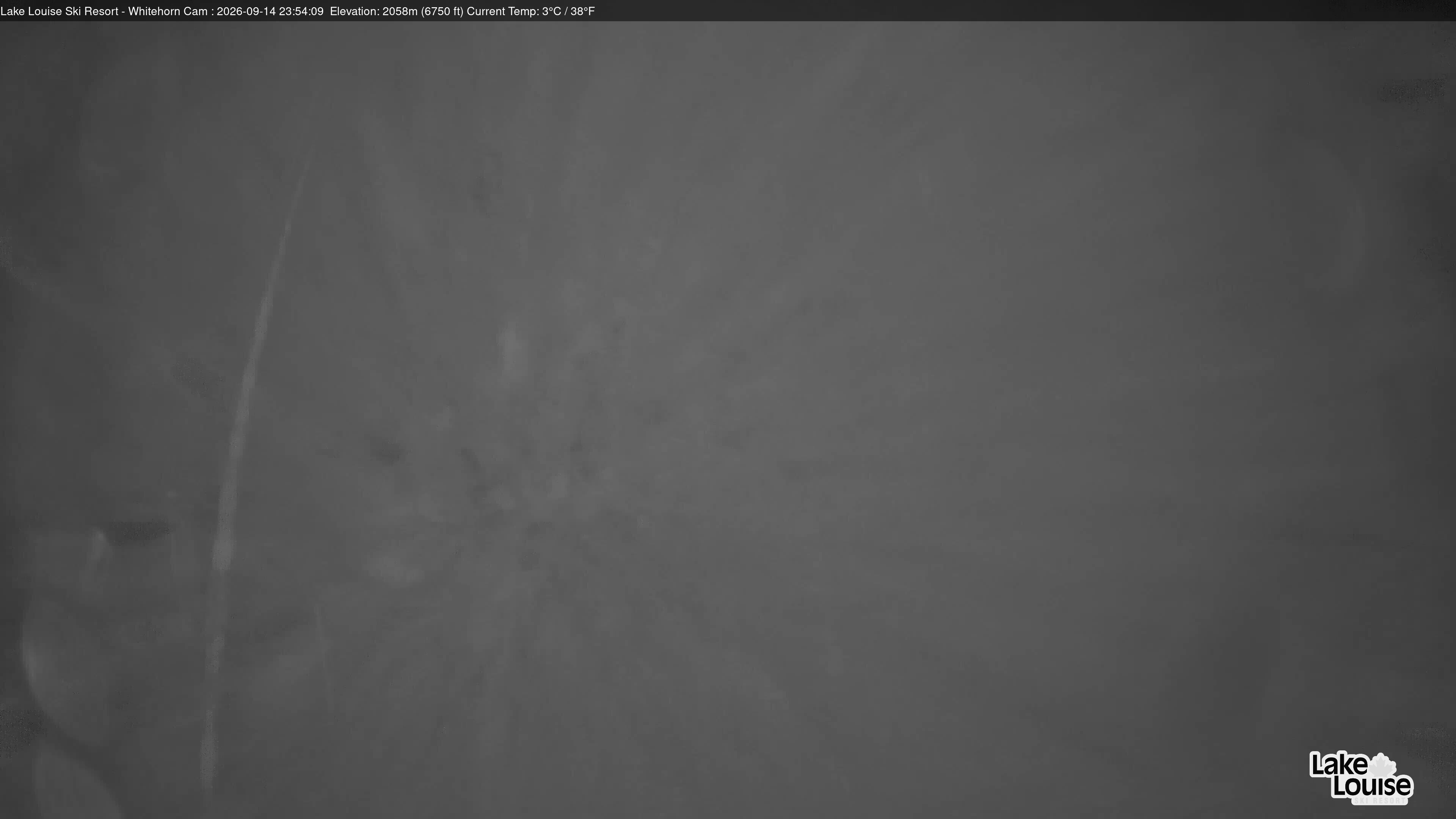 Ski Lake Louise Whitehorn Lodge snow cam captured at 14 September 2026 at 11:54 pm GMT-6