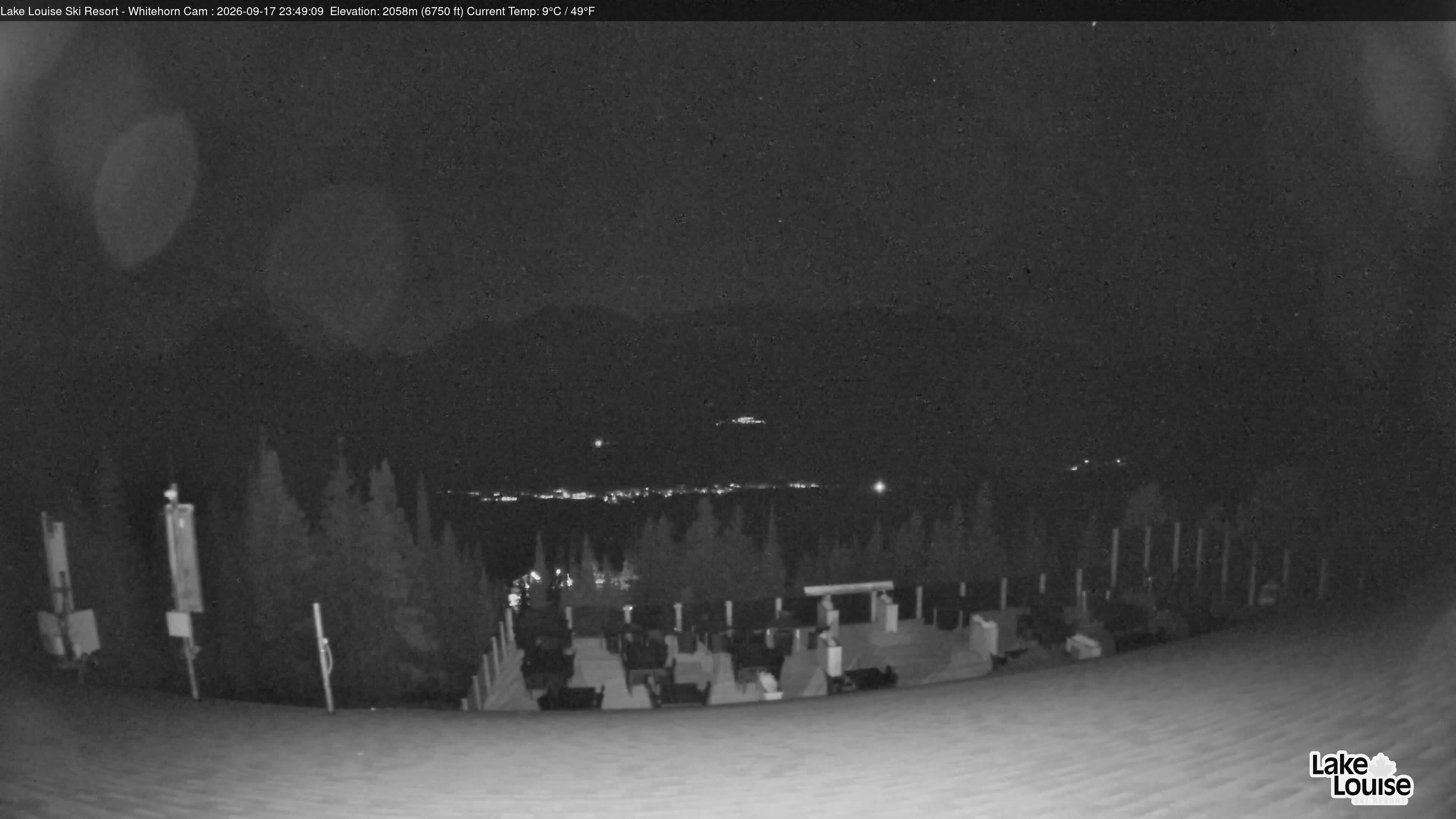 Ski Lake Louise Whitehorn Lodge snow cam captured at 17 September 2026 at 11:49 pm GMT-6