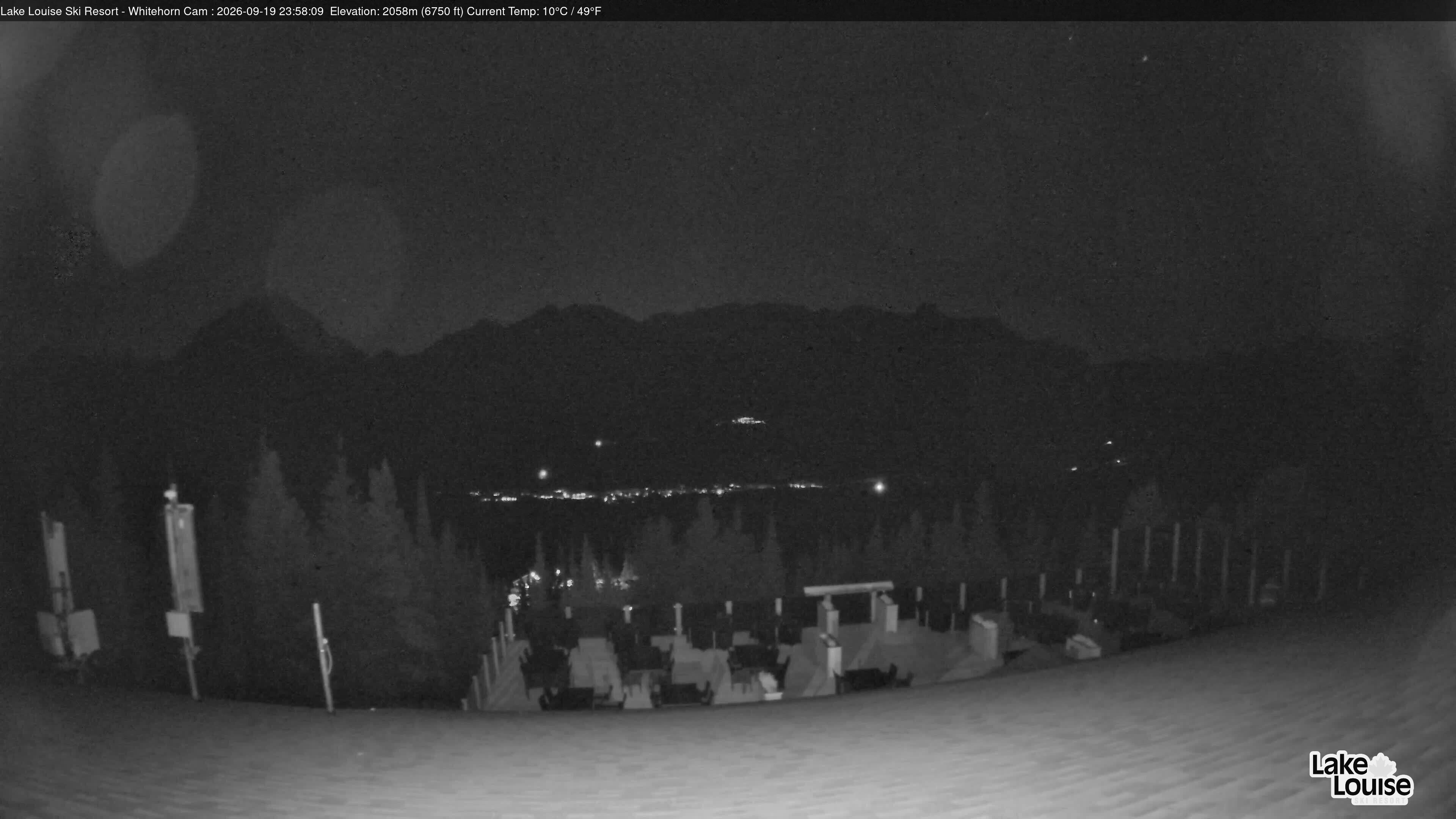 Ski Lake Louise Whitehorn Lodge snow cam captured at 19 September 2026 at 11:58 pm GMT-6