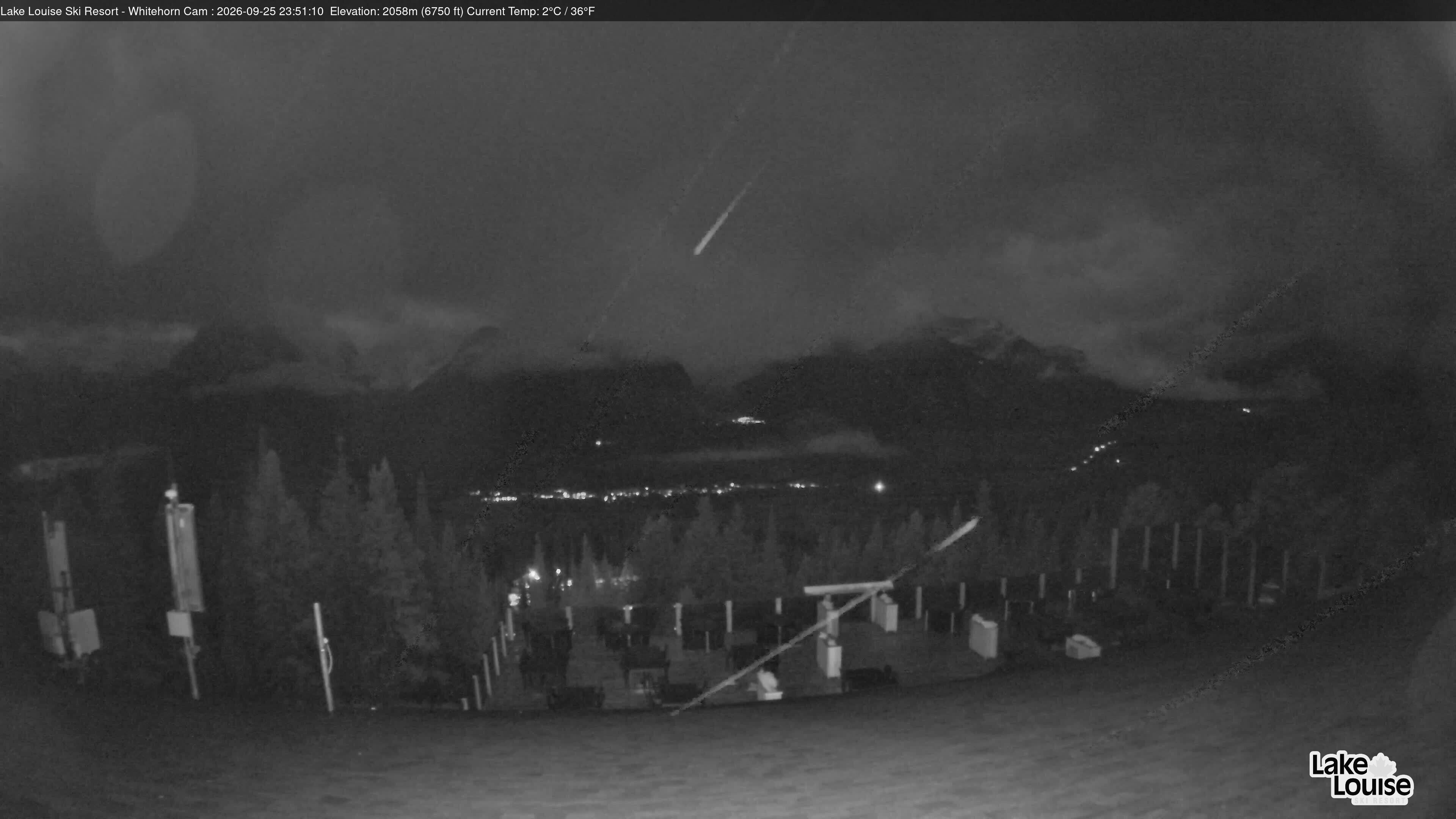 Ski Lake Louise Whitehorn Lodge snow cam captured at 25 September 2026 at 11:51 pm GMT-6