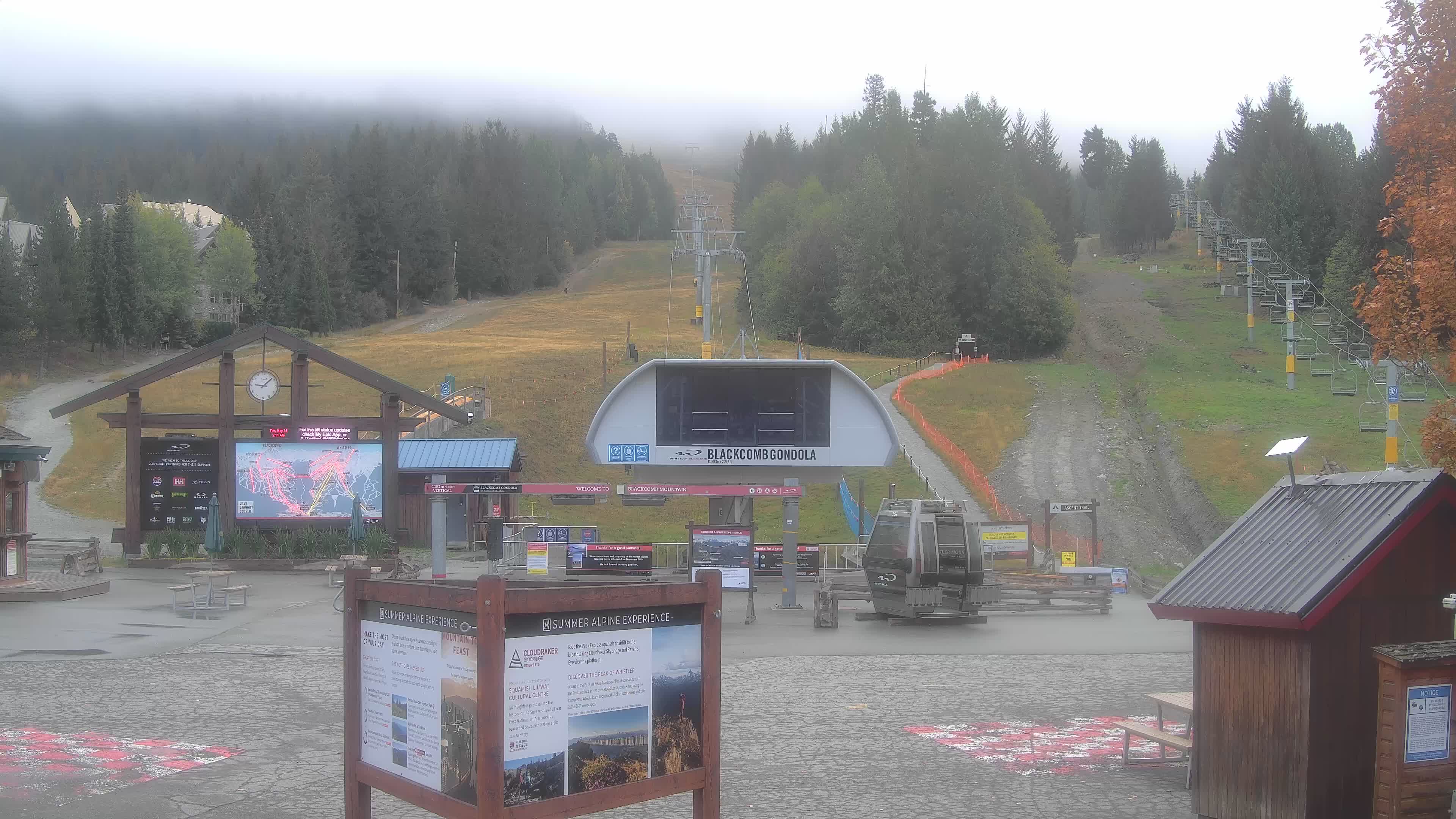 Whistler Blackcomb Blackcomb Base - Upper Village snow cam captured at 15 September 2026 at 9:12 am GMT-7