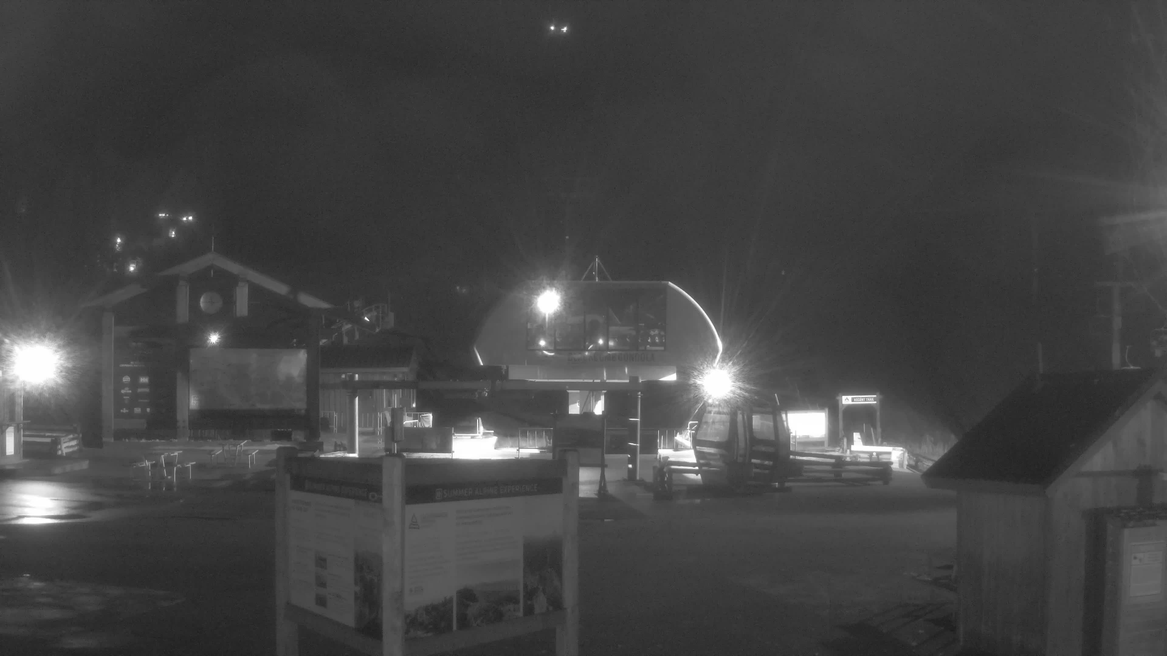 Whistler Blackcomb Blackcomb Base - Upper Village snow cam captured at 1 October 2026 at 11:50 pm GMT-7